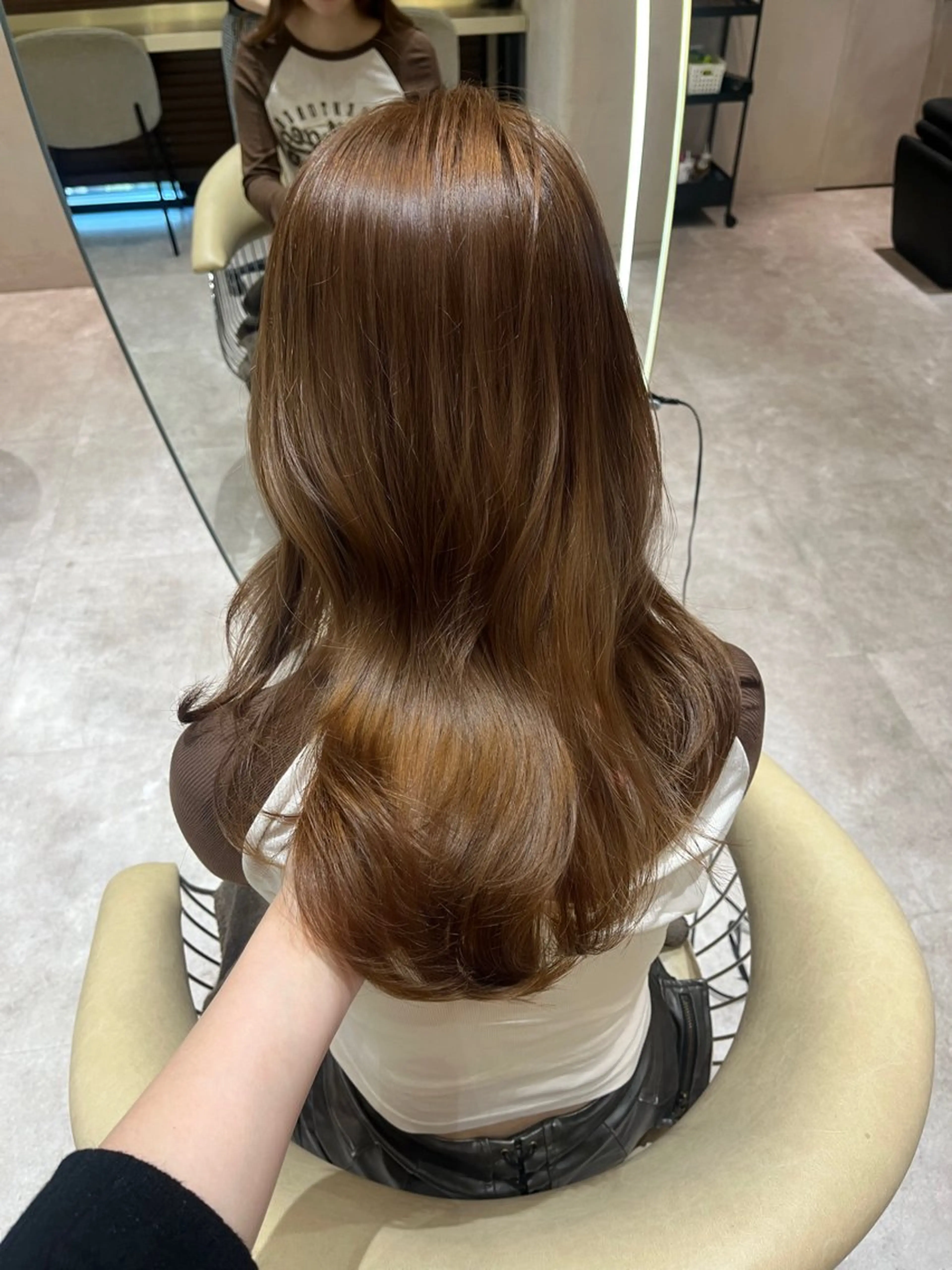 セミロング カット ヘアカラー 顔周りカット/ 透明感カラー/ユナのヘアスタイル
