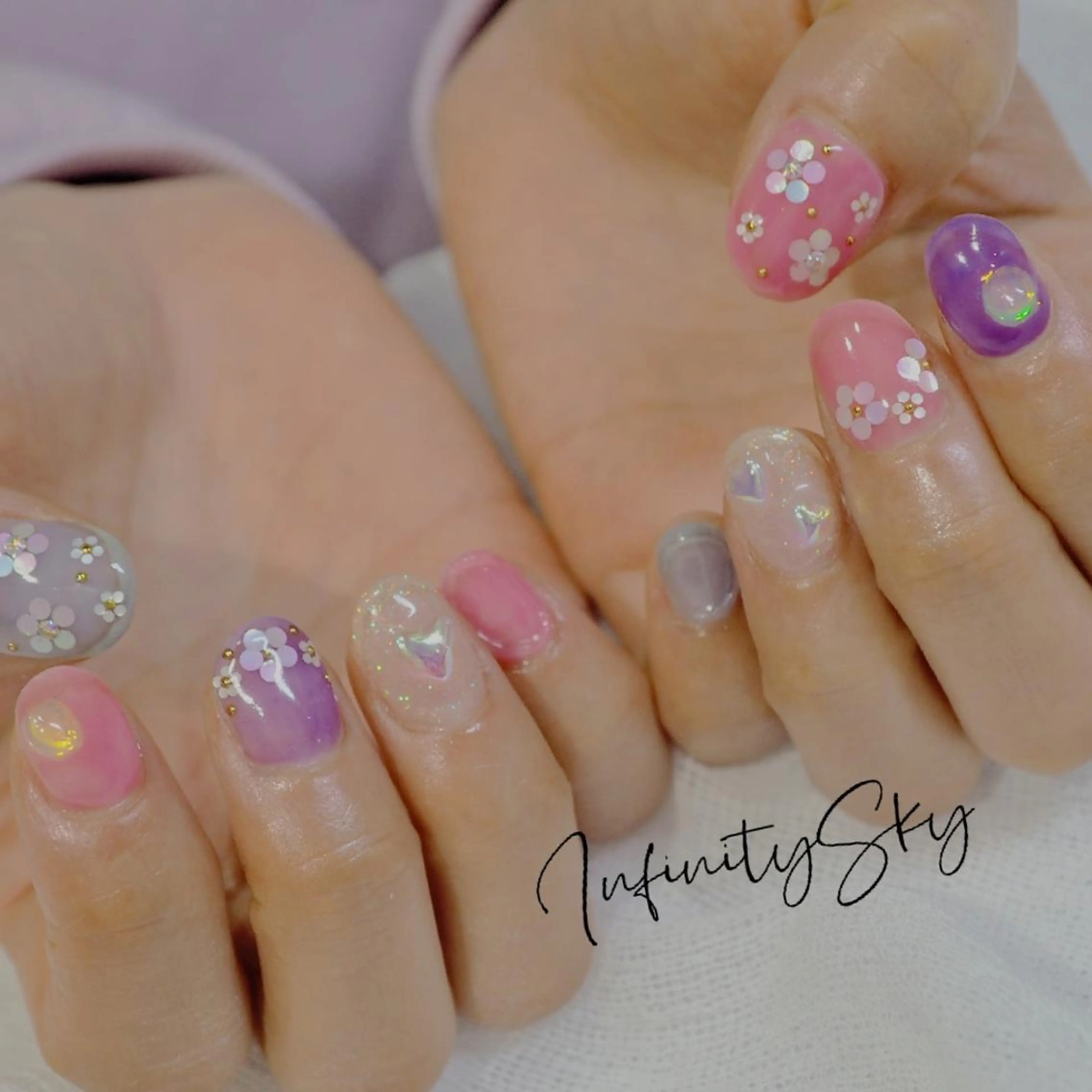 ネイル アートネイル ジェルネイル ハンドネイル infinity skyのネイルデザイン
