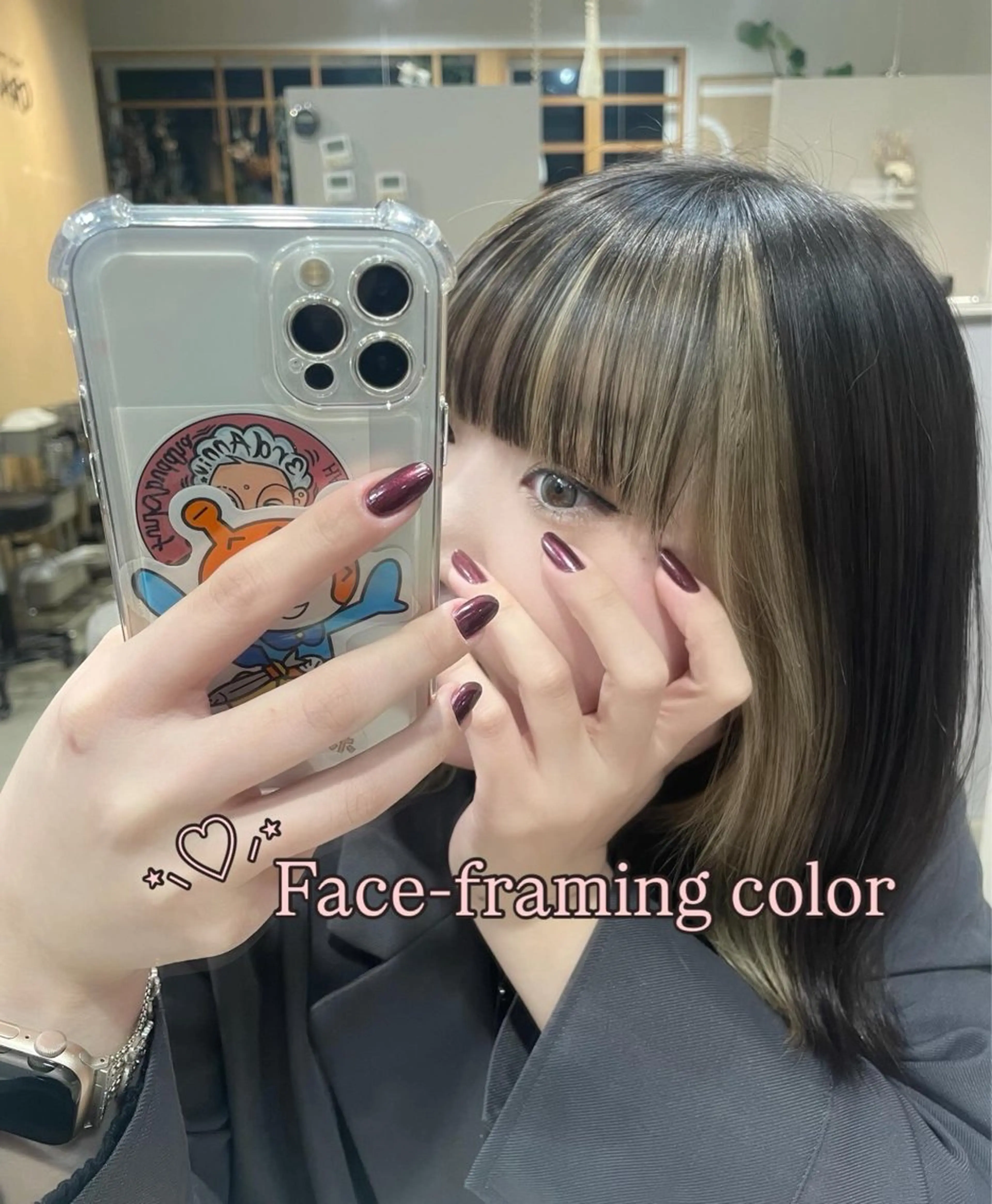 ミディアム カラー ヘアカラー チグサ ミウのヘアスタイル