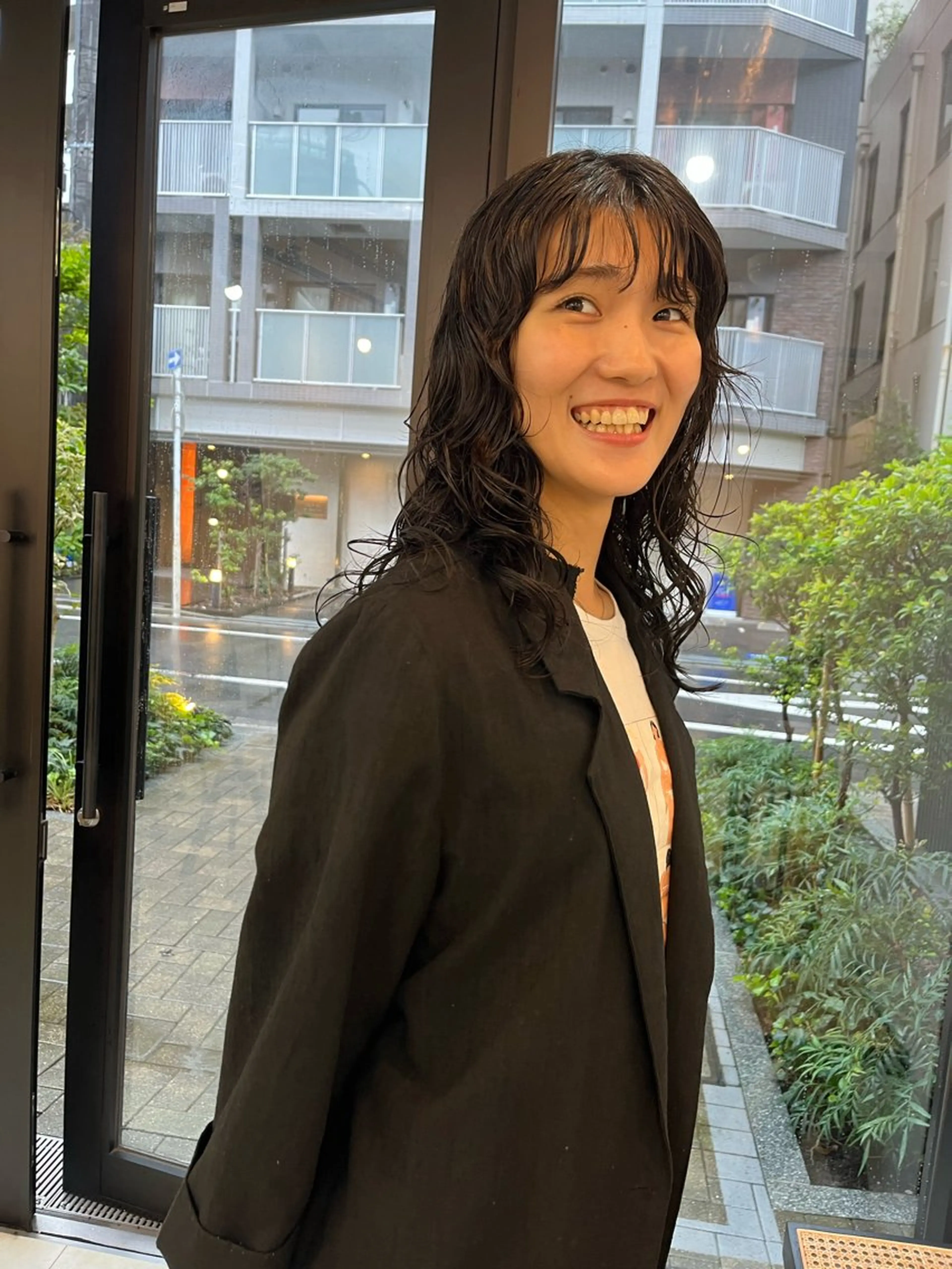 セミロング カラー パーマ カット ヘアカラー パーマ eri kinjoのヘアスタイル