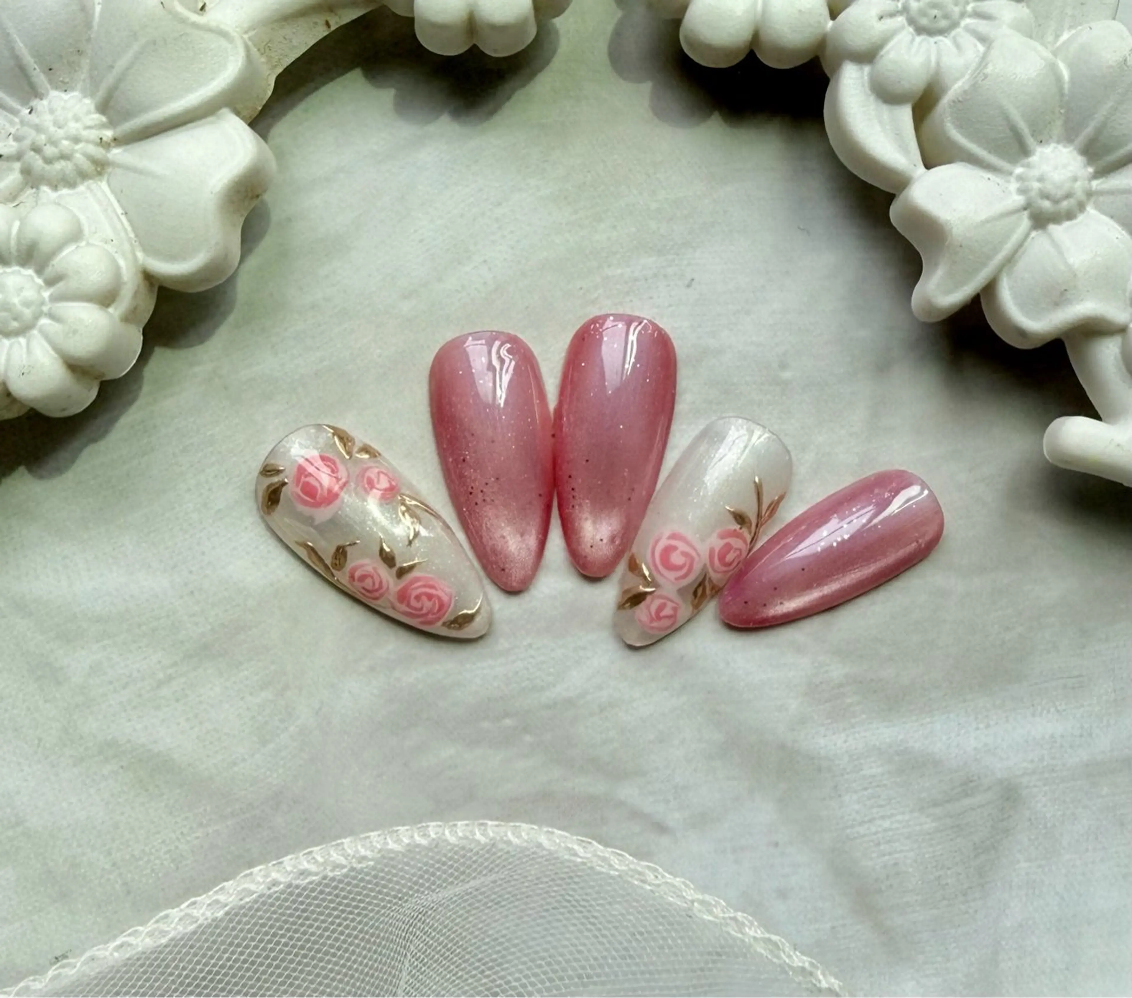 ネイル アートネイル チークネイル フラッシュネイル フラッシュマグ フレンチネイル Mai’s nailのネイルデザイン