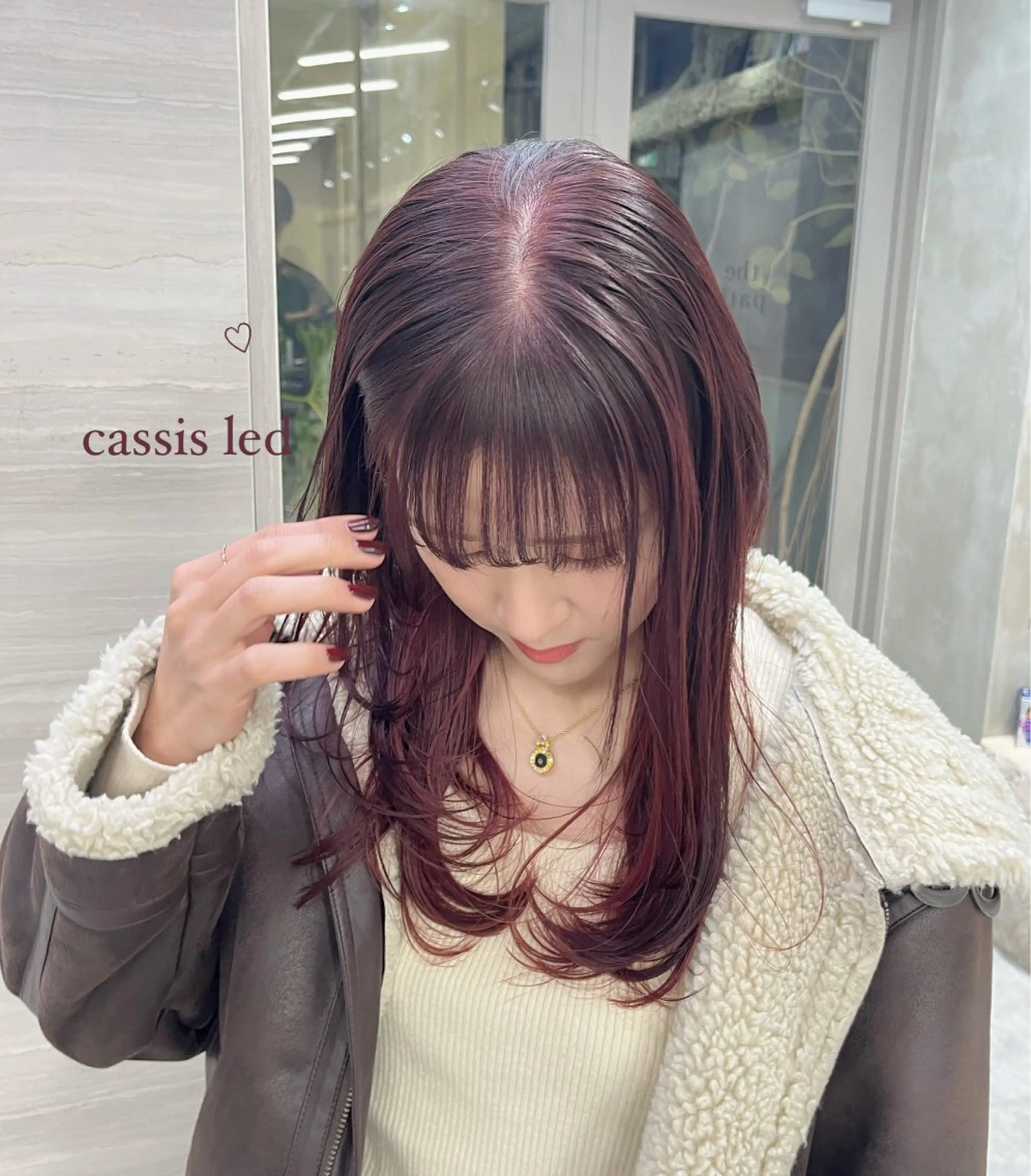 ロング カラー カシス カット ヘアカラー トリートメント ナツミ/透明感カラー /酸性縮毛矯正のヘアスタイル