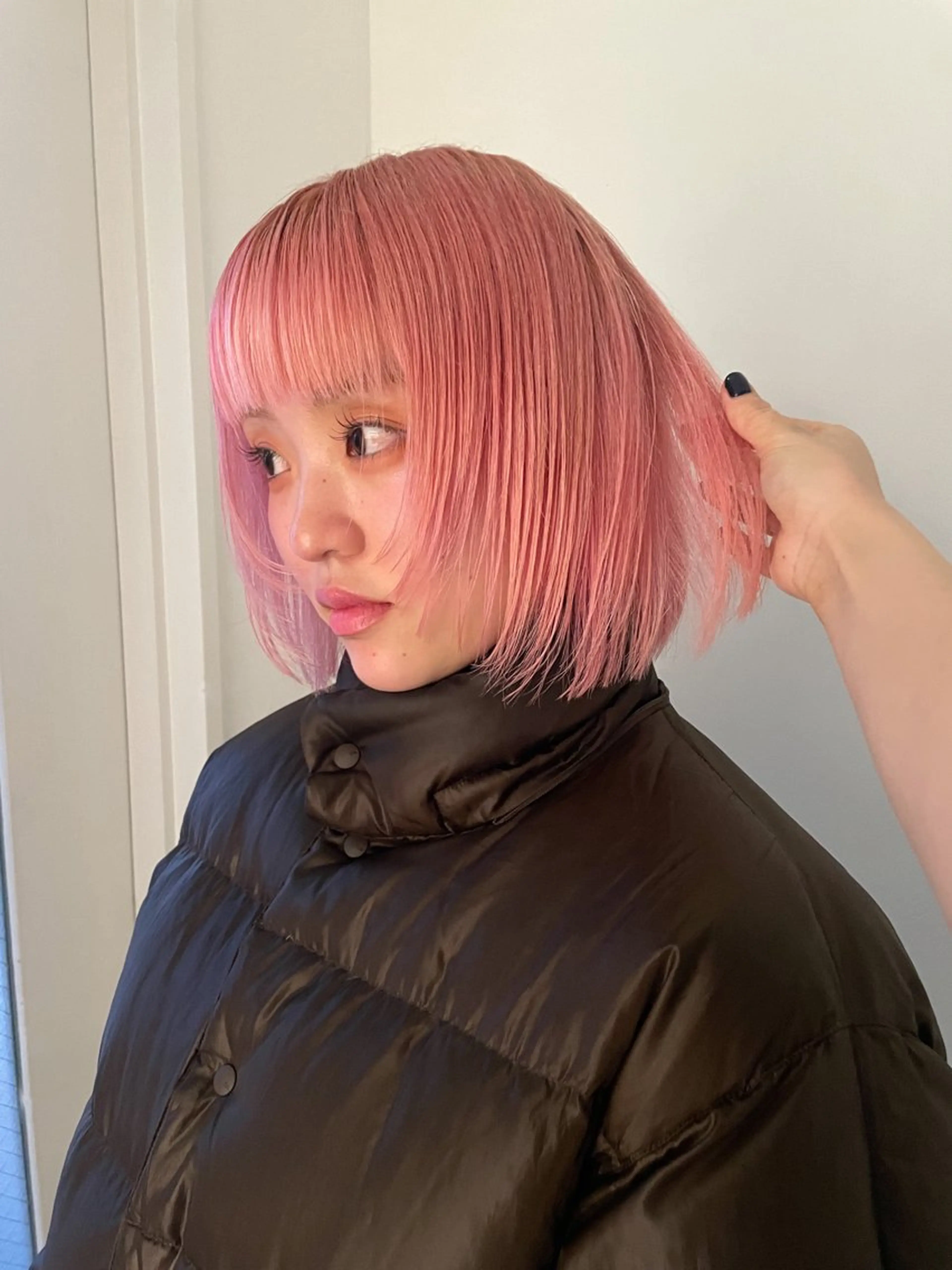 ショート カラー ブリーチ ハイトーンカラー ピンクカラー HIBIKI/原宿 ハッシュカット🪄のヘアスタイル