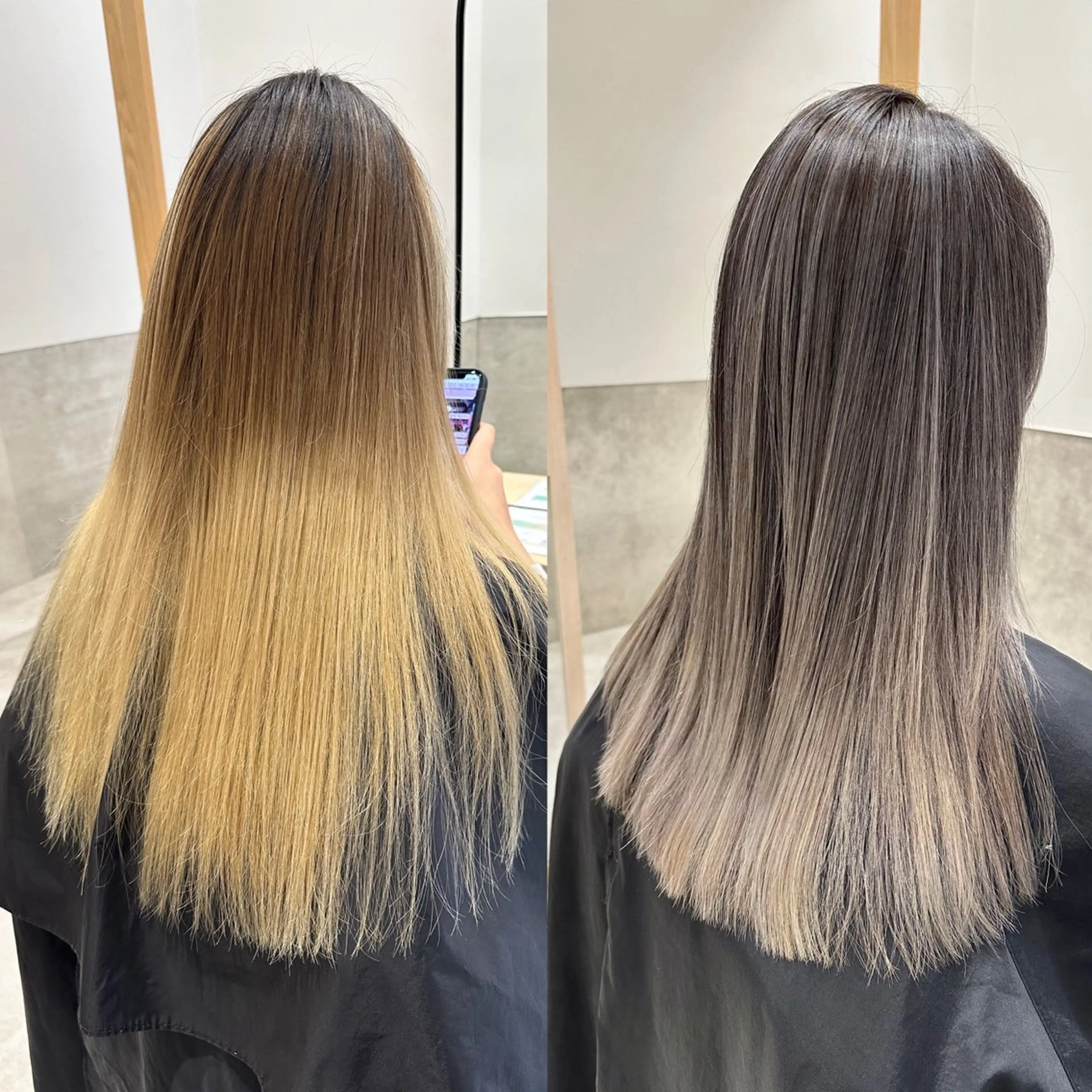 セミロング ヘアカラー バレイヤージュ修正 Yusukeのヘアスタイル