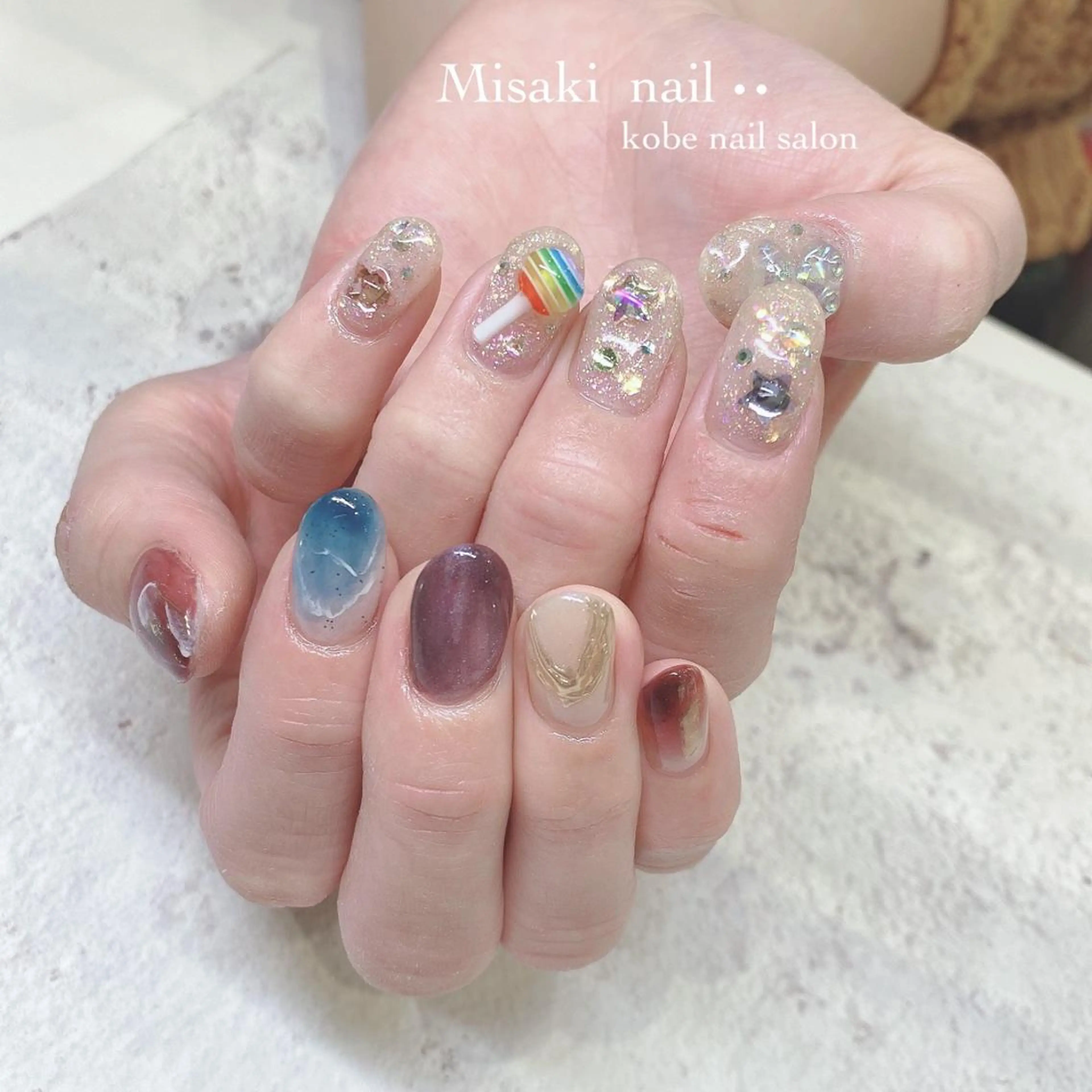 ネイル 韓国ネイル ワンホンネイル ハンドネイル nailsalon miinailsのネイルデザイン