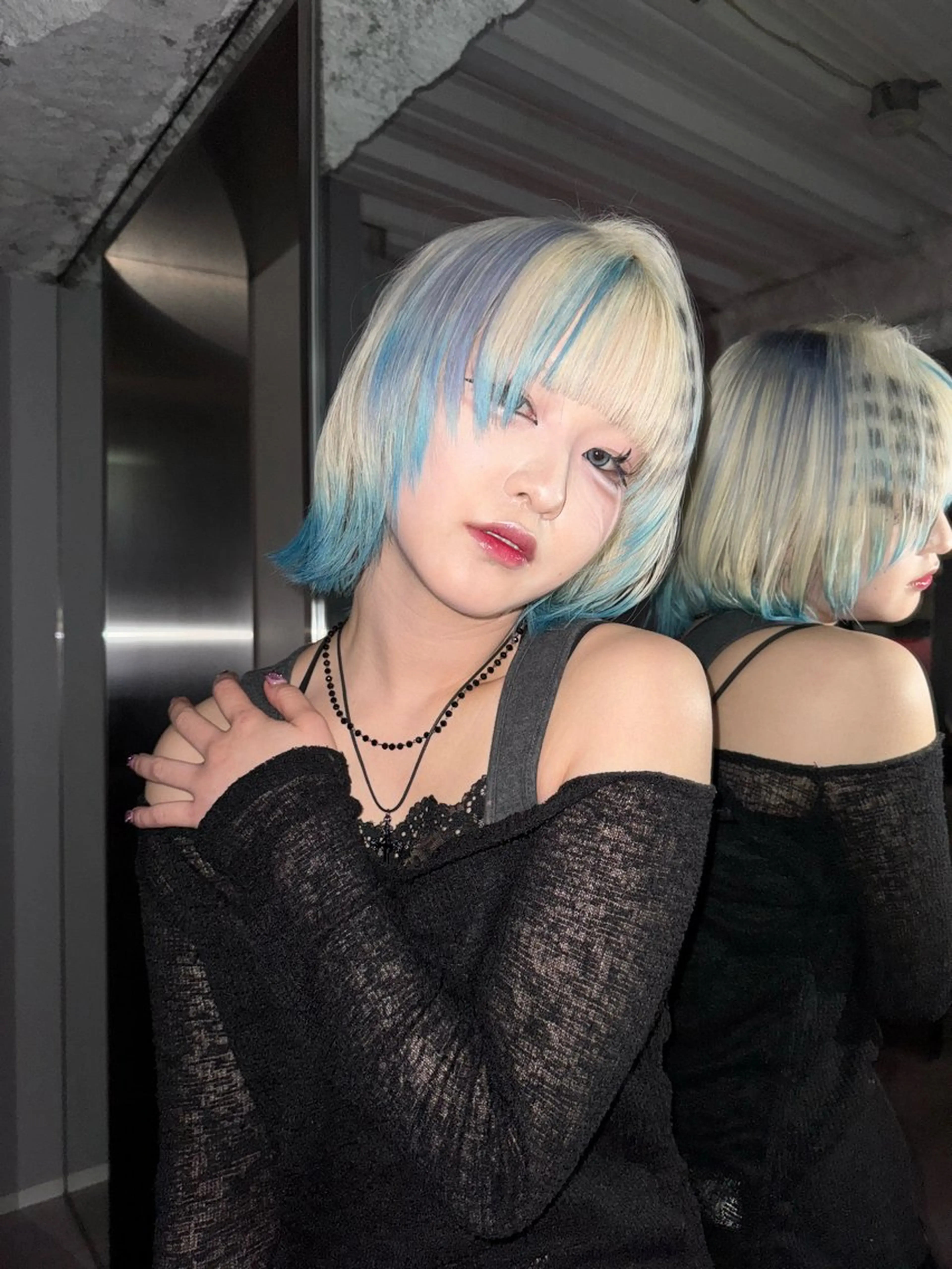 ミディアム カラー デザインカラー ヘアカラー ハイトーン/名古屋 Hinakiのヘアスタイル