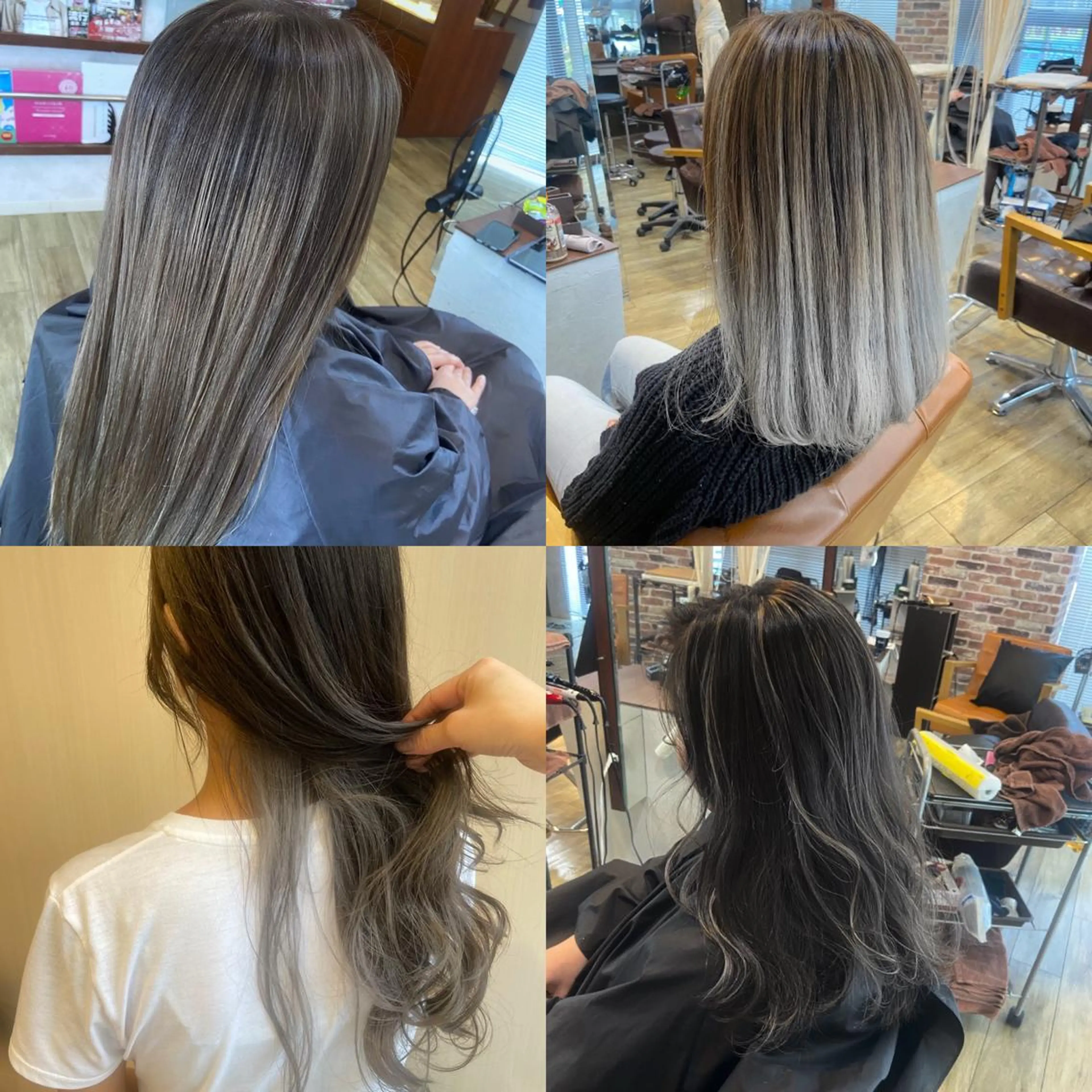 カラー グレージュ ハイトーンカラー 川本 あゆのヘアスタイル