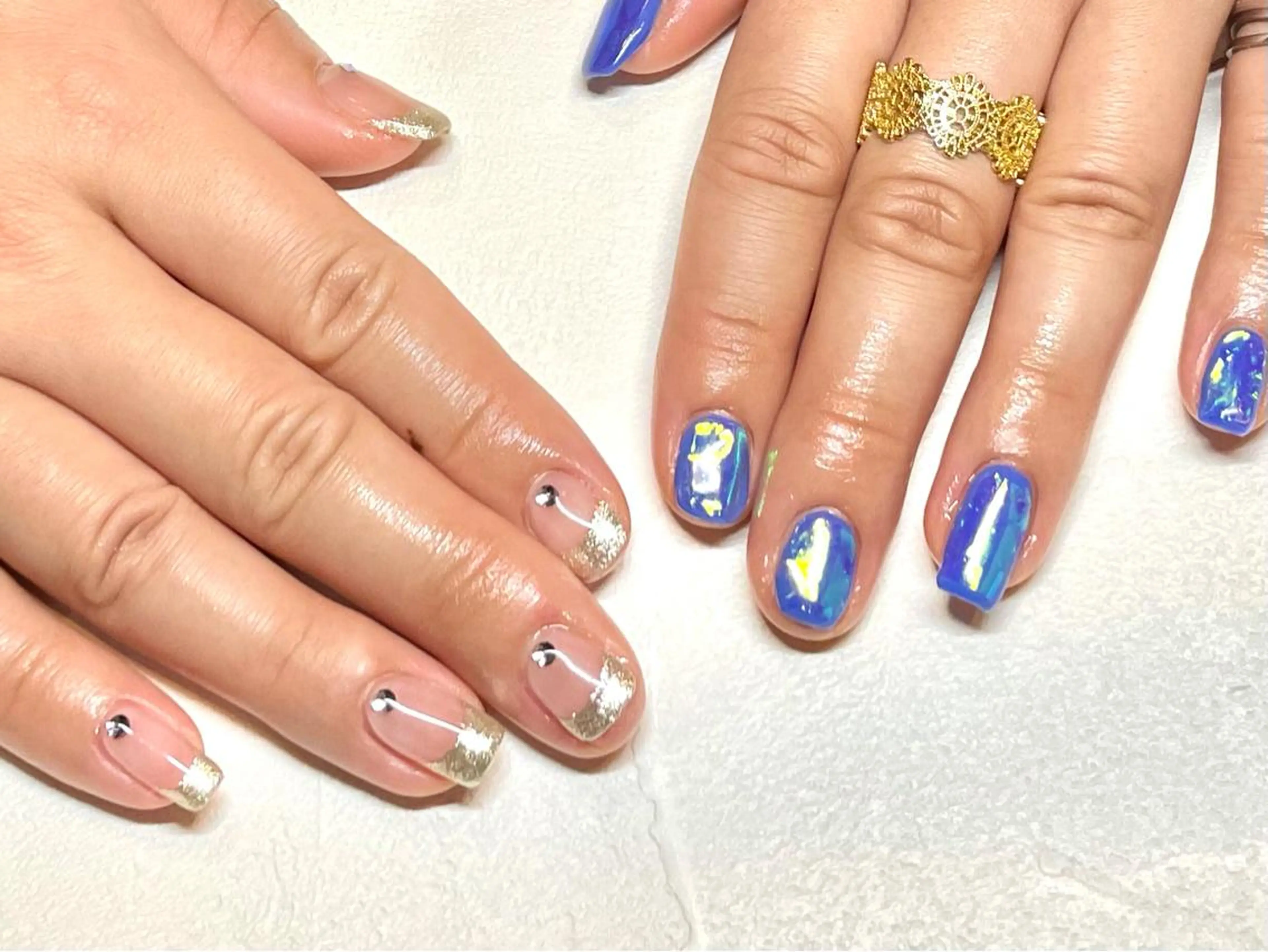 ネイル フレンチネイル 氷ネイル・うるうるネイル ささき れいなのネイルデザイン