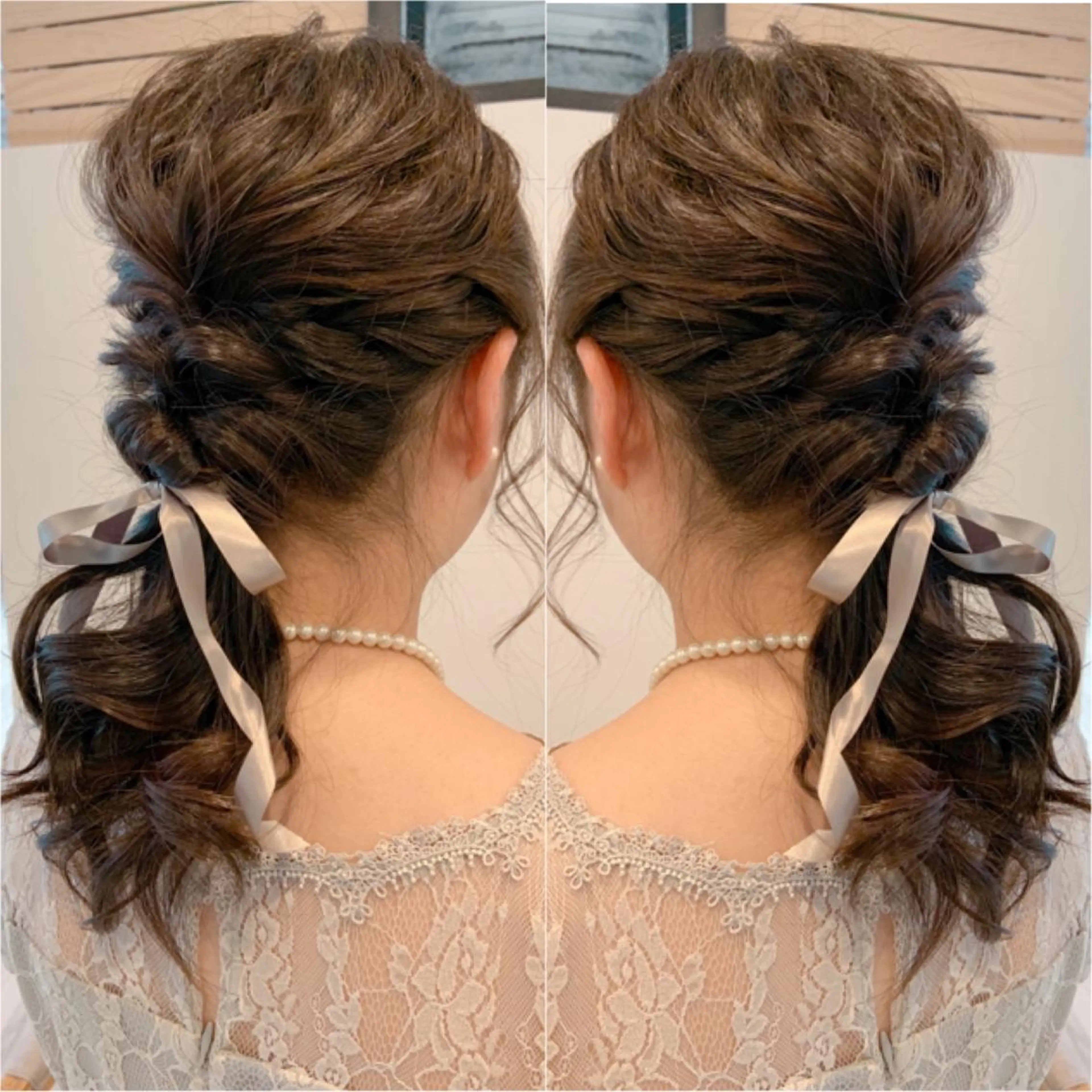 セミロング ヘアアレンジ 結婚式・ブライダル 韓国hair🦋 Nanaのヘアスタイル