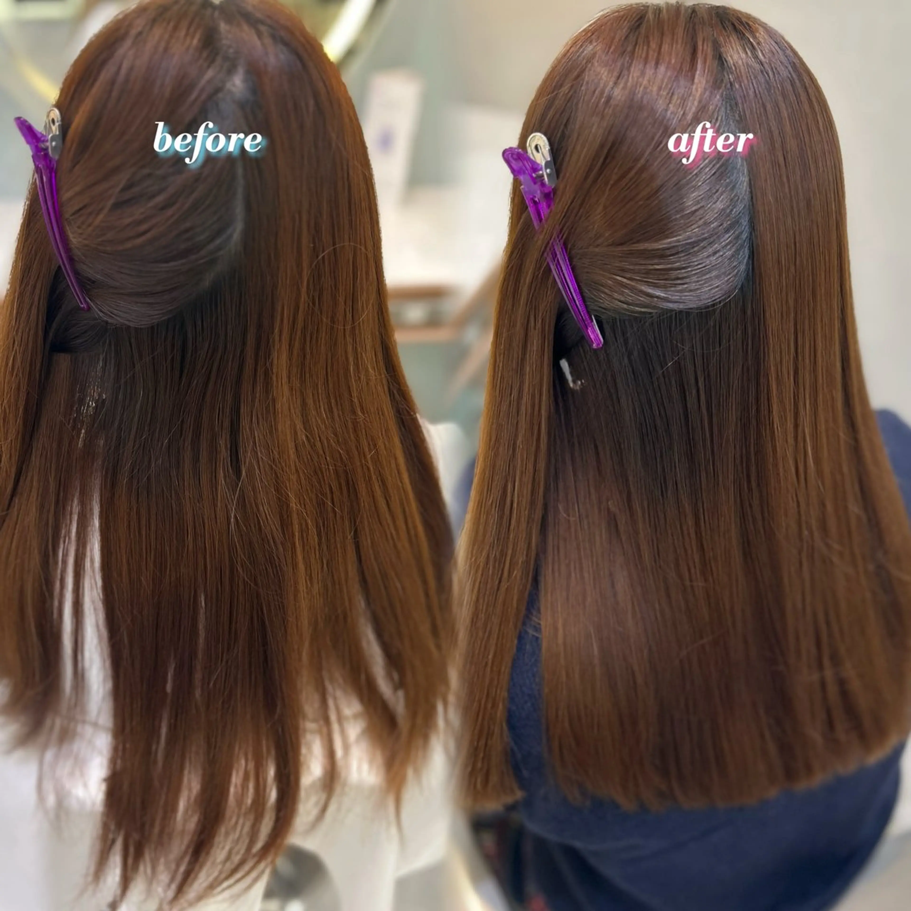 ロング 縮毛矯正 縮毛矯正 ベージュ⌇﻿暖色⌇﻿ 𝐀𝐤𝐚𝐫𝐢のヘアスタイル