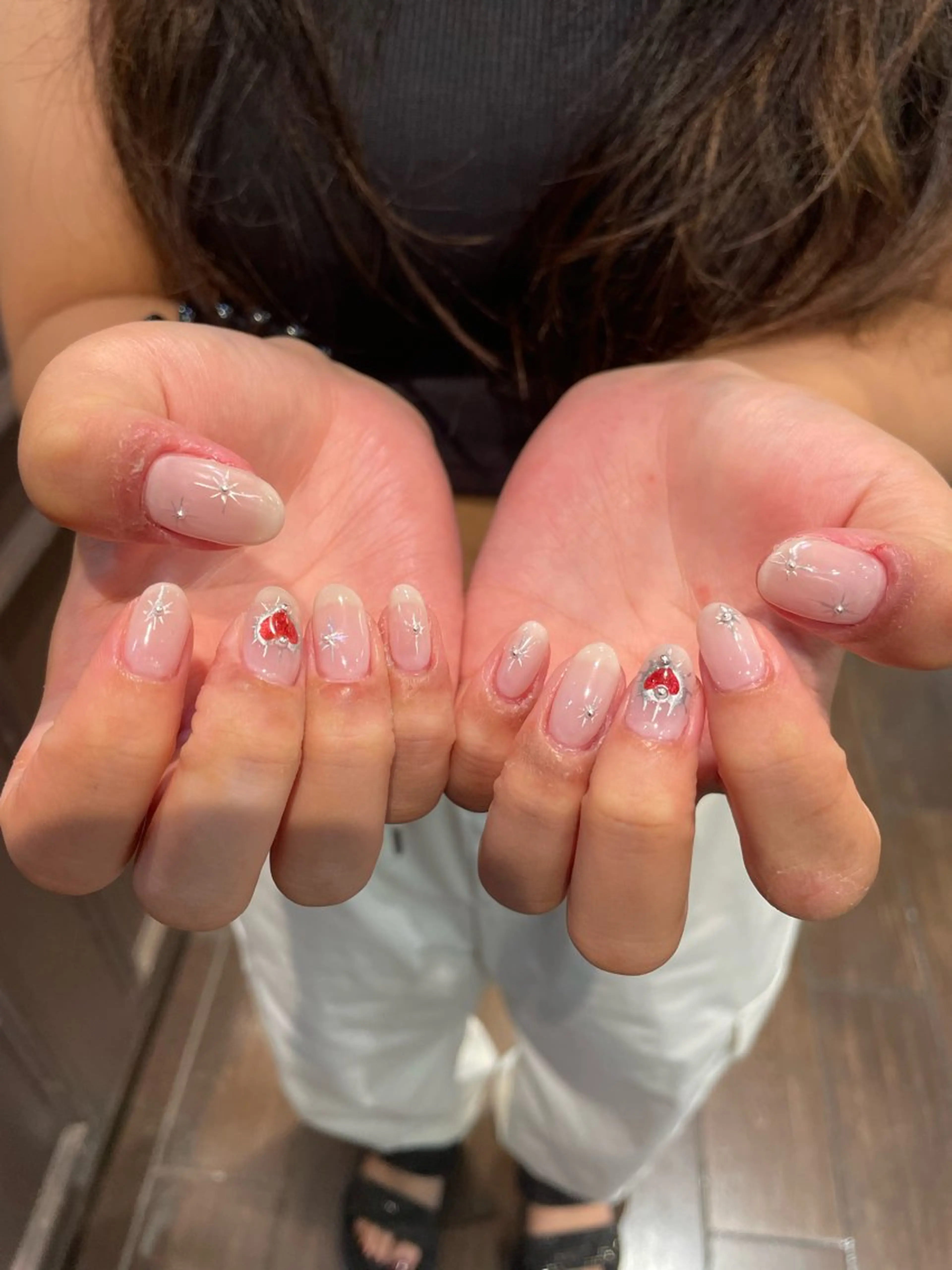 ネイル ミディアムネイル メンズネイル ‪るか/‪透明感 カラー/アレンジのヘアスタイル