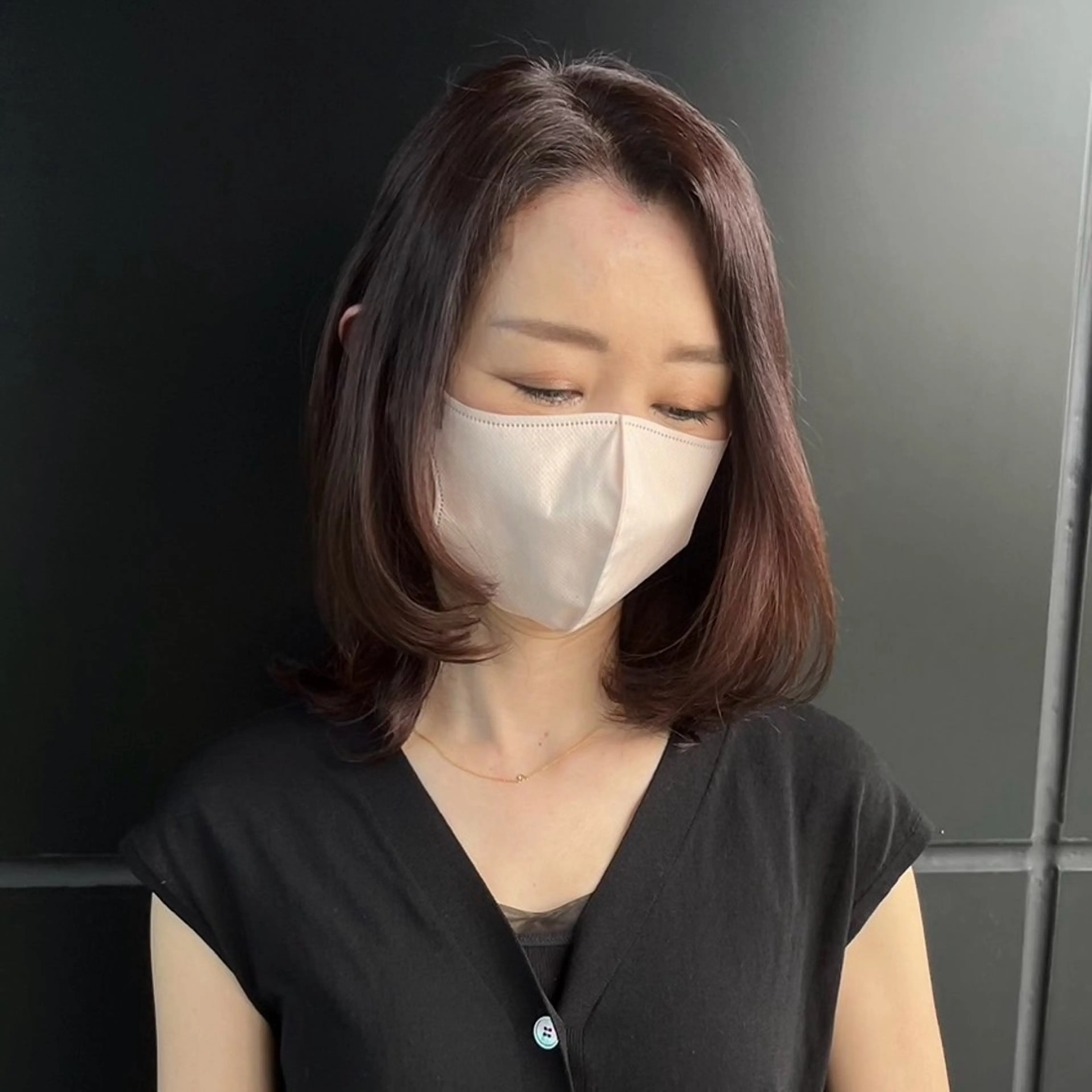 ミディアム カラー パーマ/ハイトーン/ レイヤー/伊藤萌のヘアスタイル