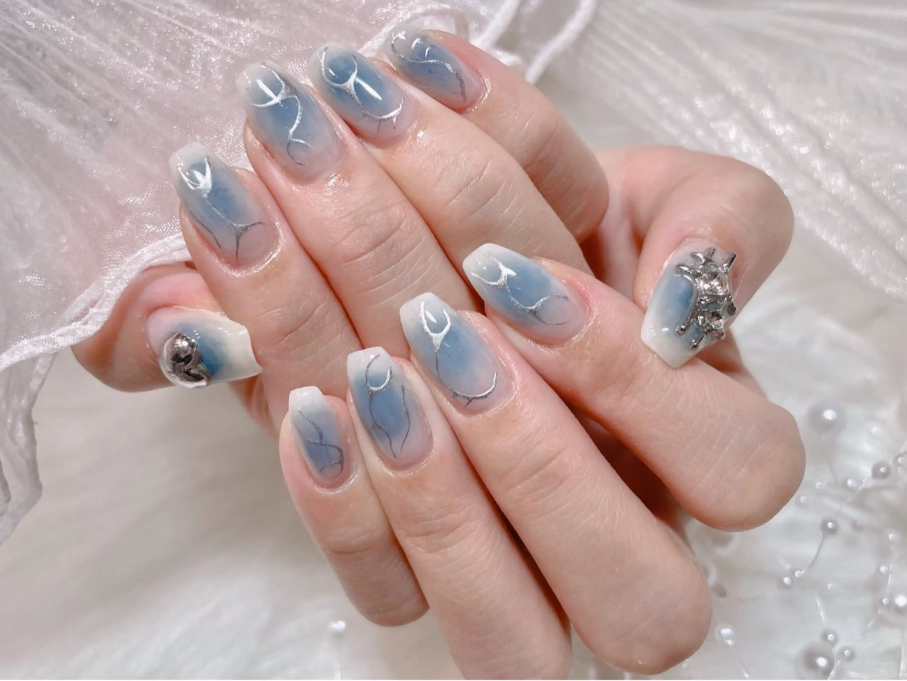 ネイル ジェルネイル パラジェル ワンホンネイル ハンドネイル ゆりか ジョアアンジェ福島のネイルデザイン