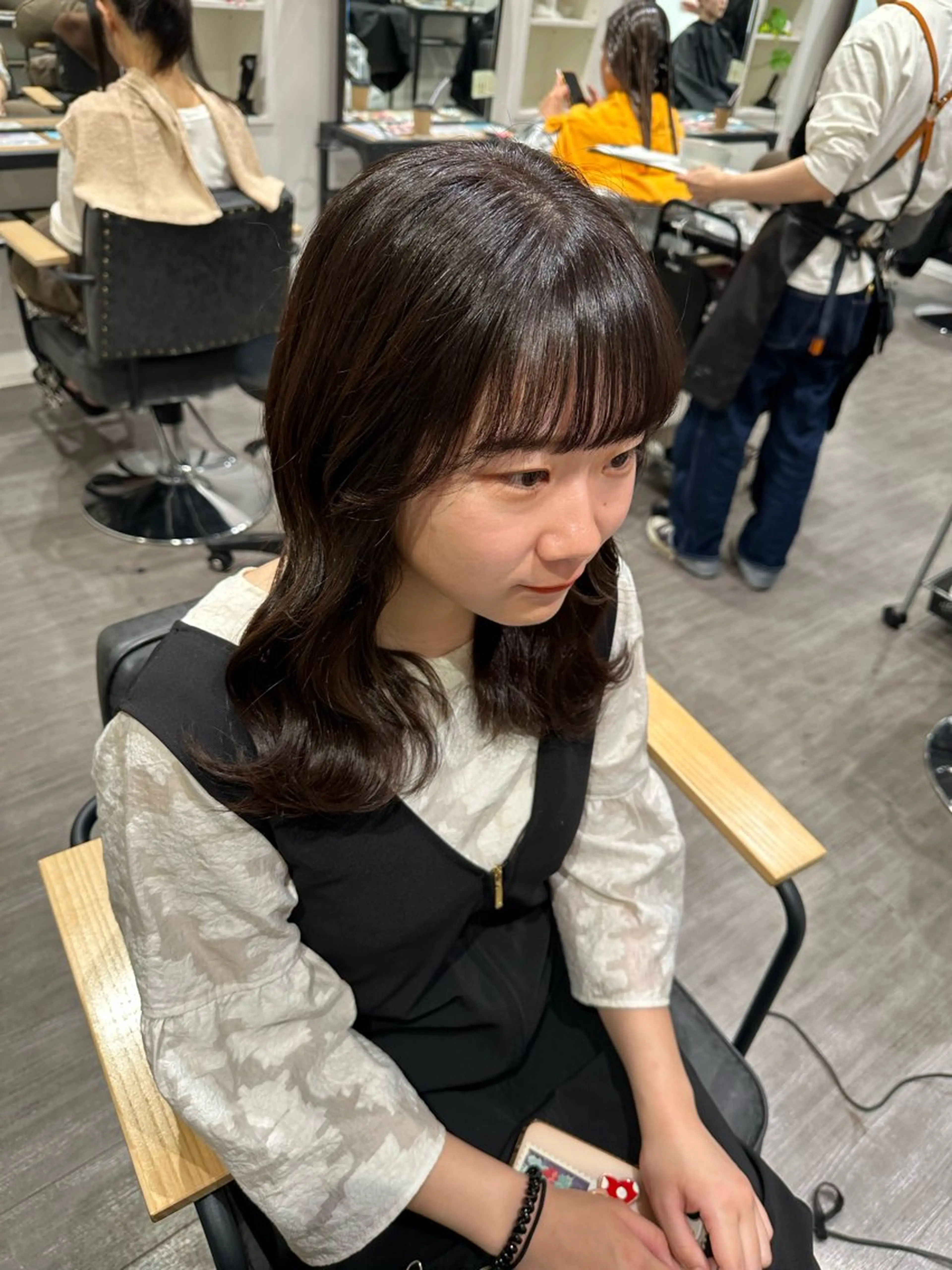 ミディアム カラー ブラウンカラー グレージュ カット ヘアカラー トリートメント 艶髪レイヤー上田 紗也🇰🇷💗のヘアスタイル