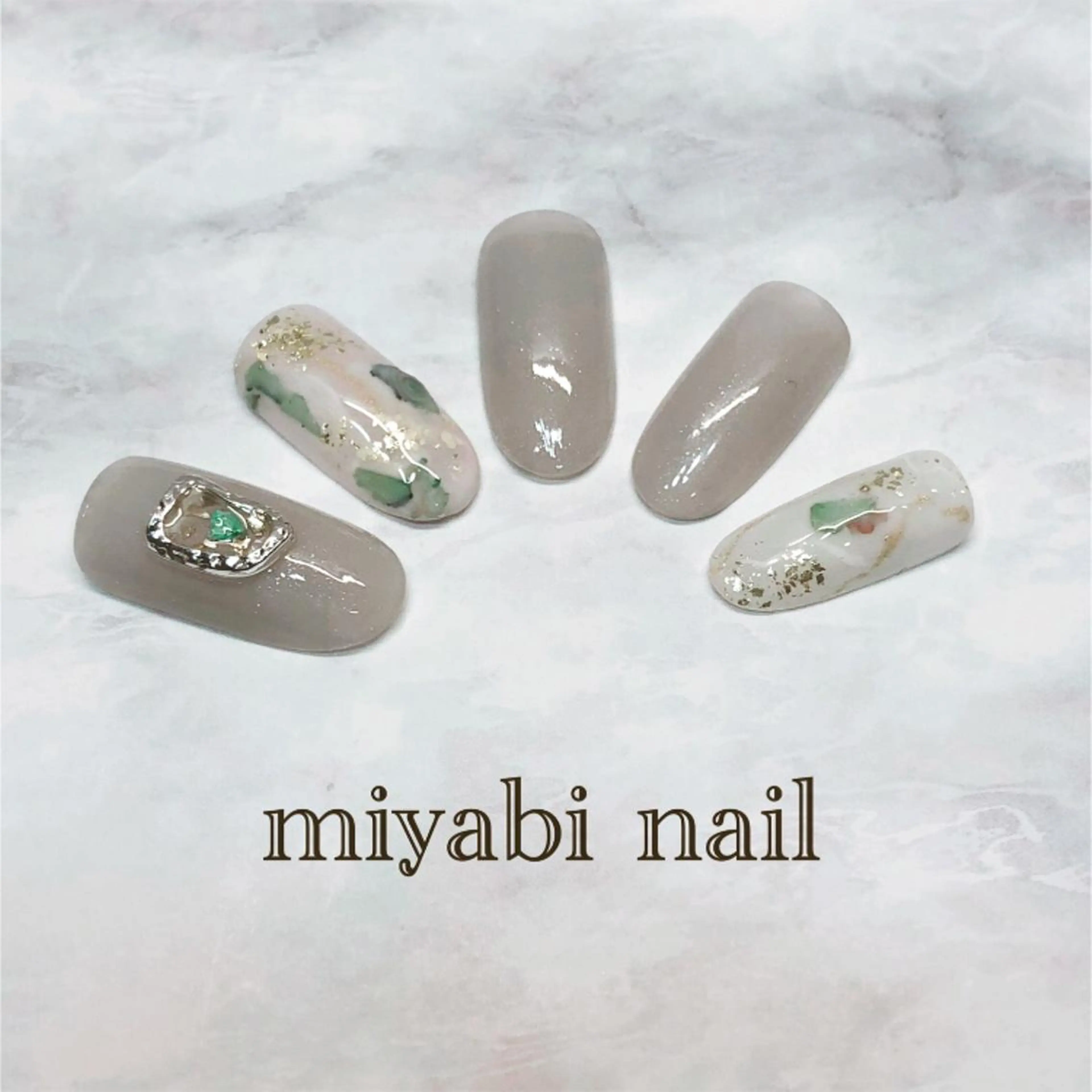 ネイル 大理石ネイル(マーブル) miyabi nail 桂川駅近くのネイルデザイン