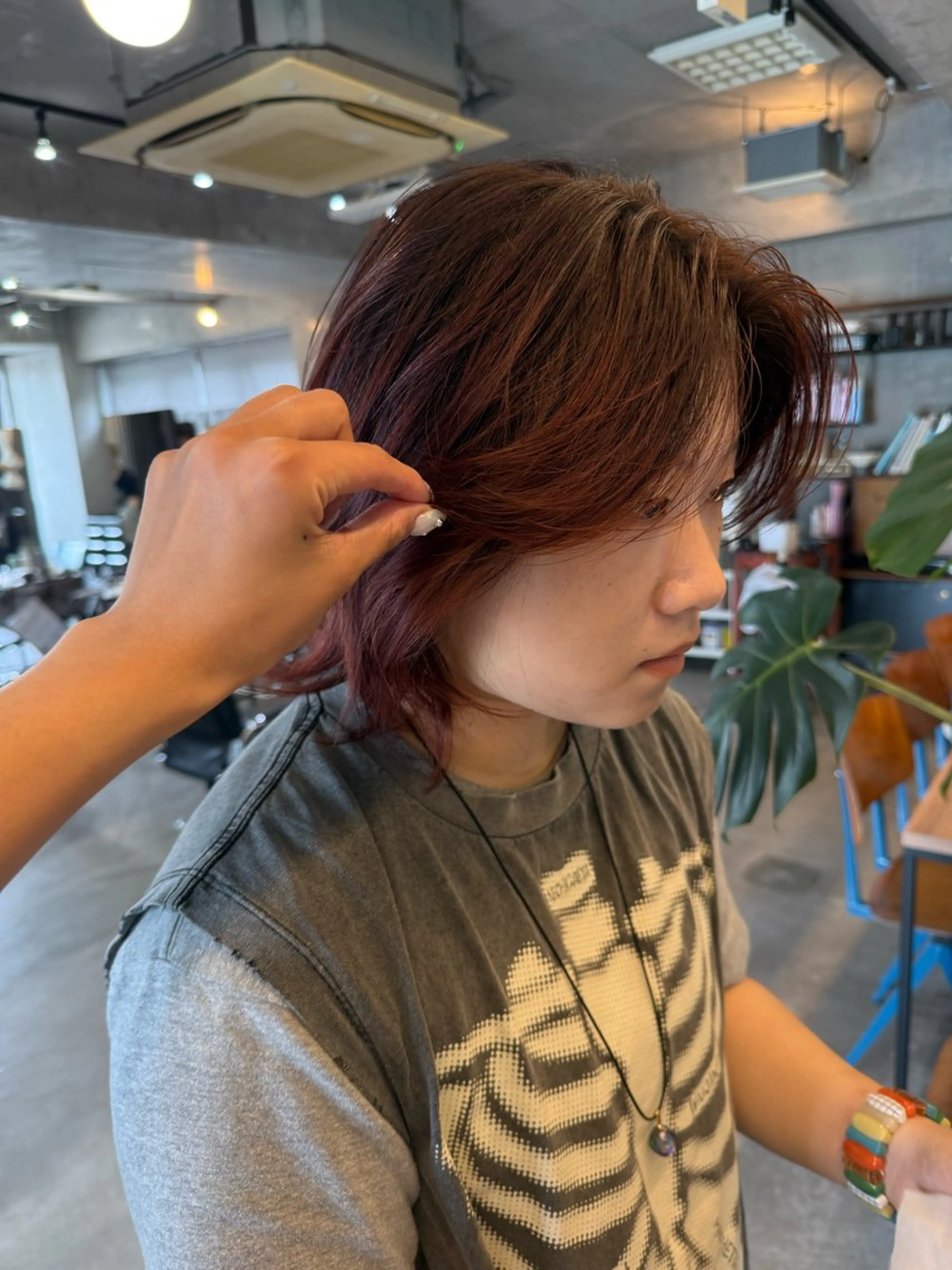 ショート ショートレイヤー レッドブラウン ハイレイヤー レイヤーカット ショートヘア カット ヘアカラー レイヤーカット\ウル フ　chinatsuのヘアスタイル