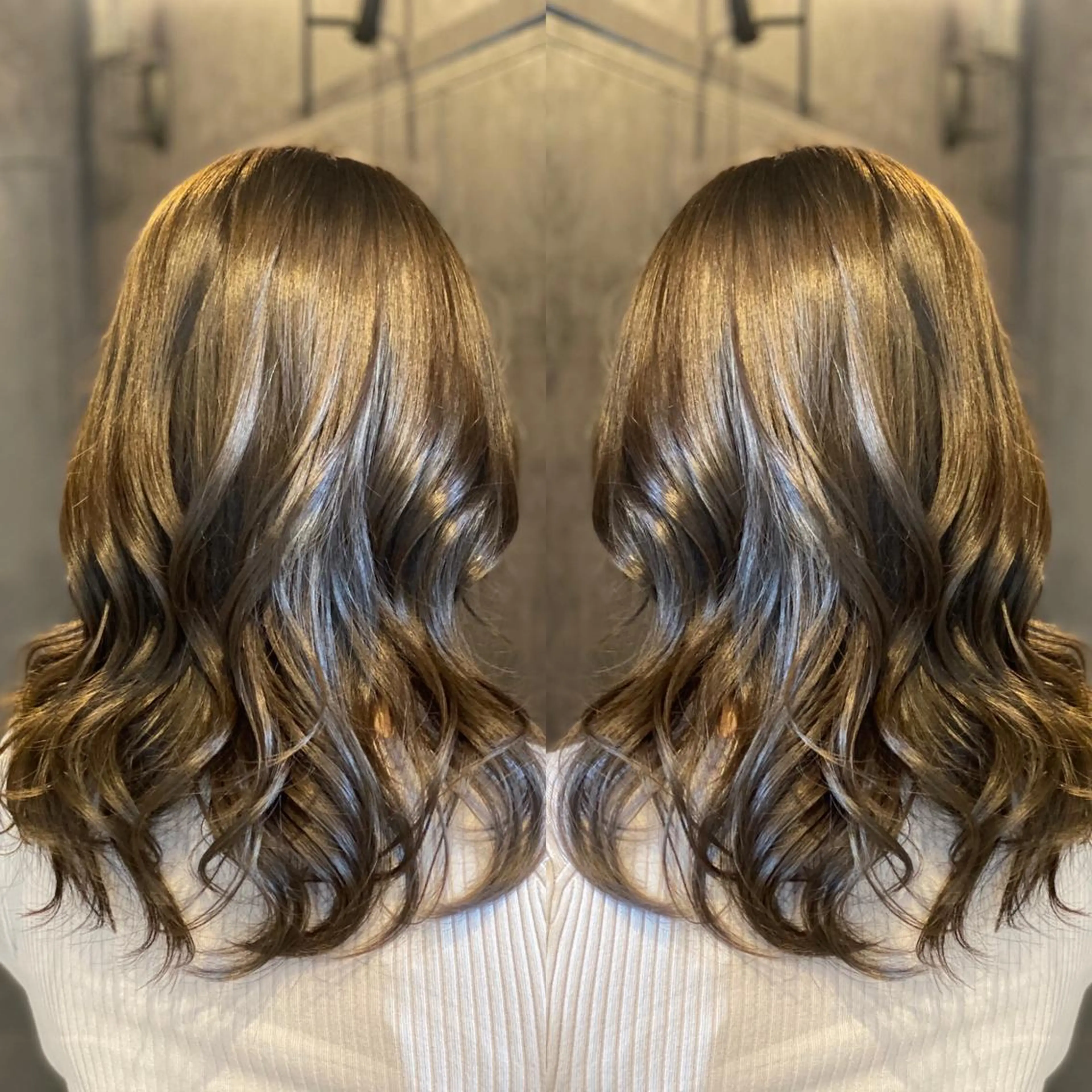 セミロング カラー tocca 💜石田愛結💜のヘアスタイル