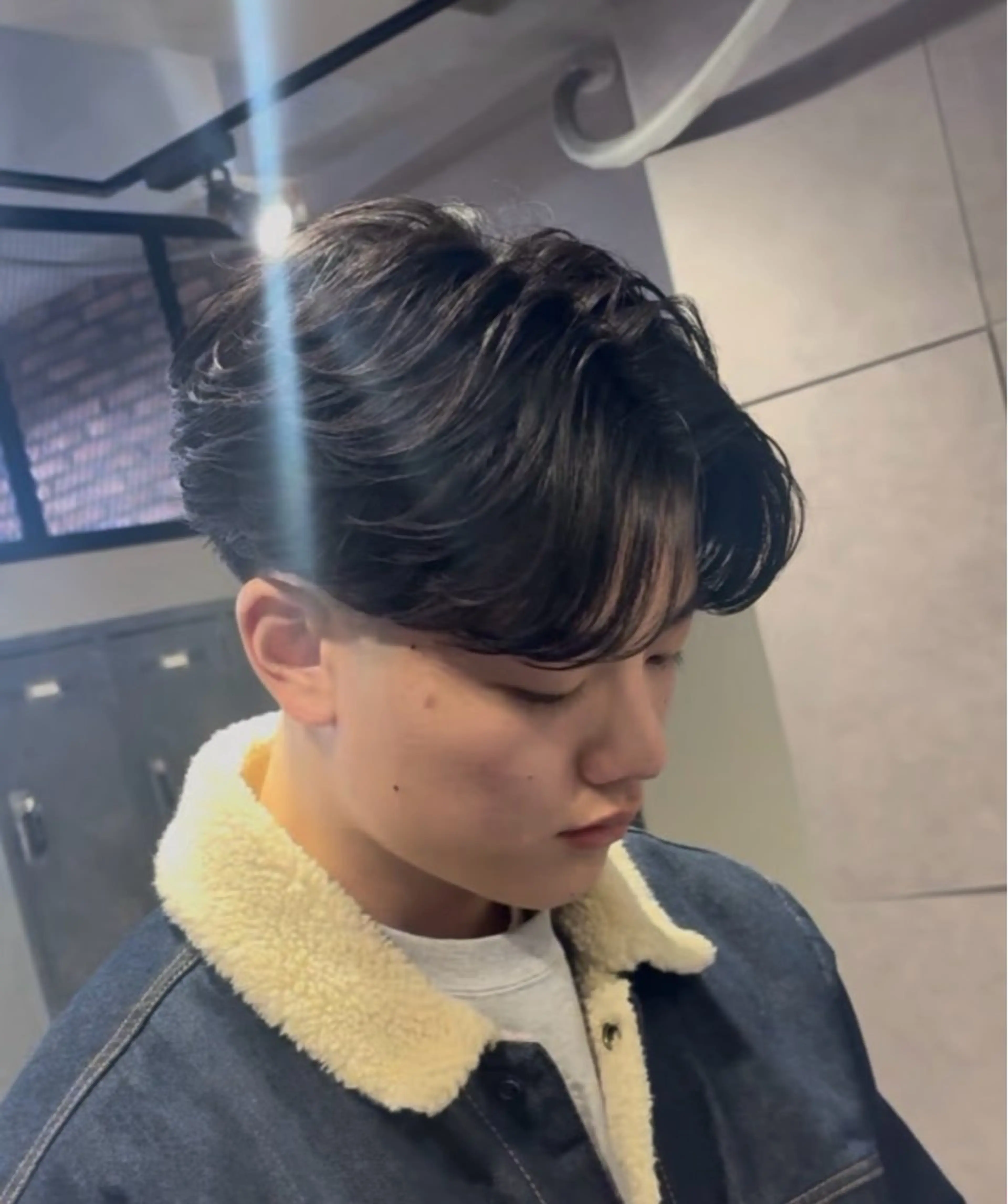 パーマ メンズ センターパート/フェ ザー🔥SHUYAのヘアスタイル