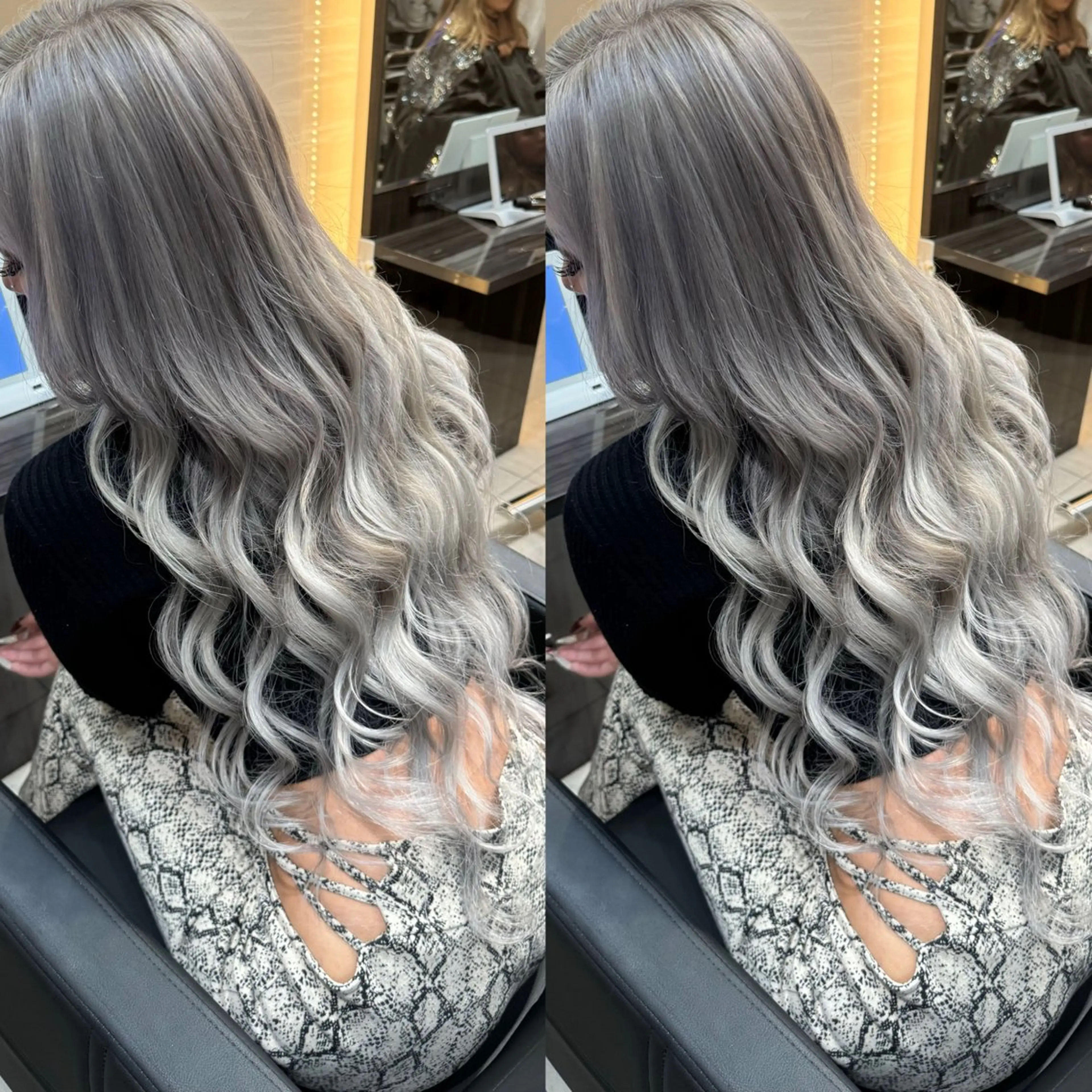 ロング エクステ ロング ハイトーンカラー/ ハイライトJUNKIのヘアスタイル