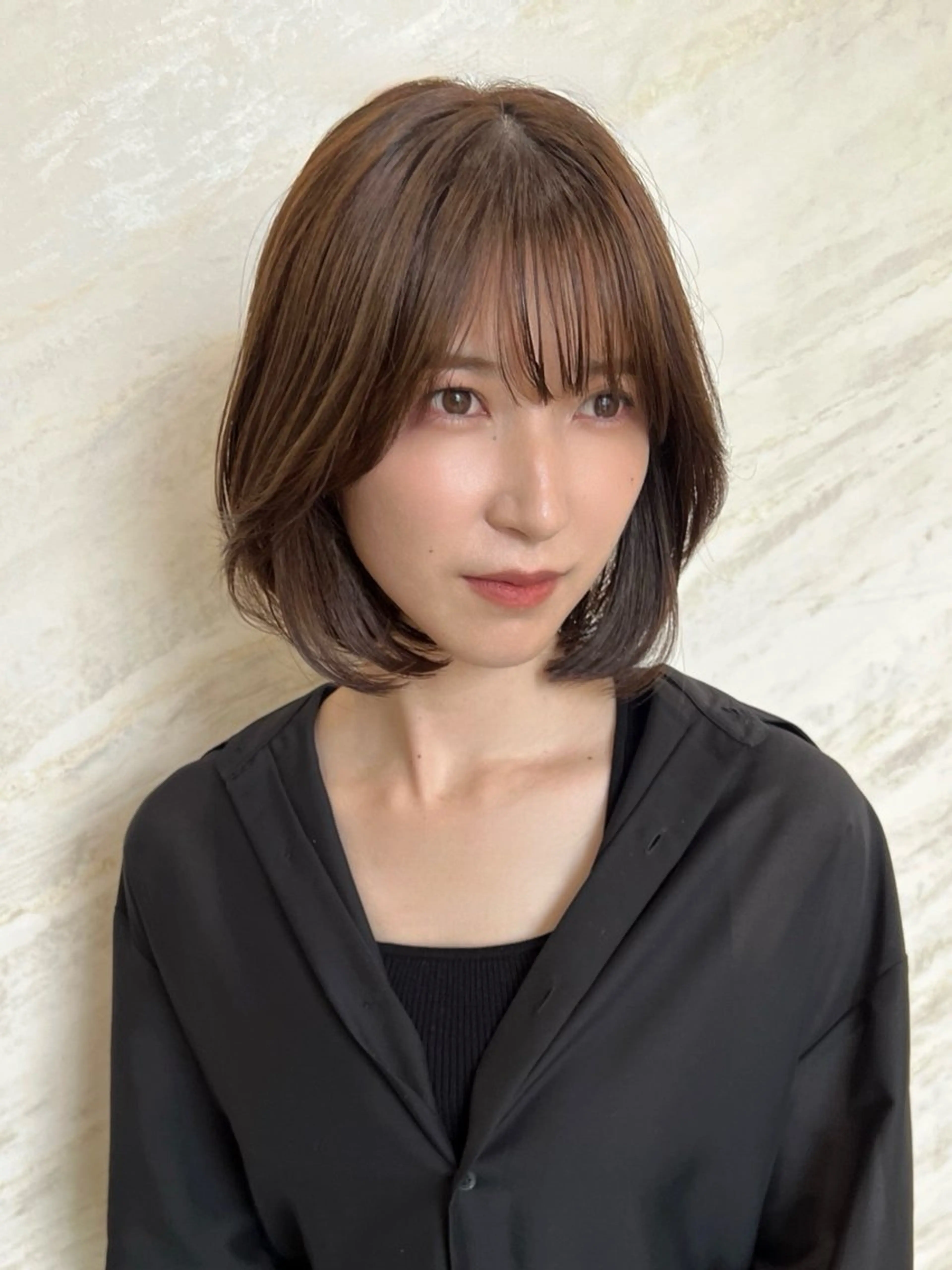 ミディアム 顔周りカット/透明感 カラー🤍大塚蛍のヘアスタイル