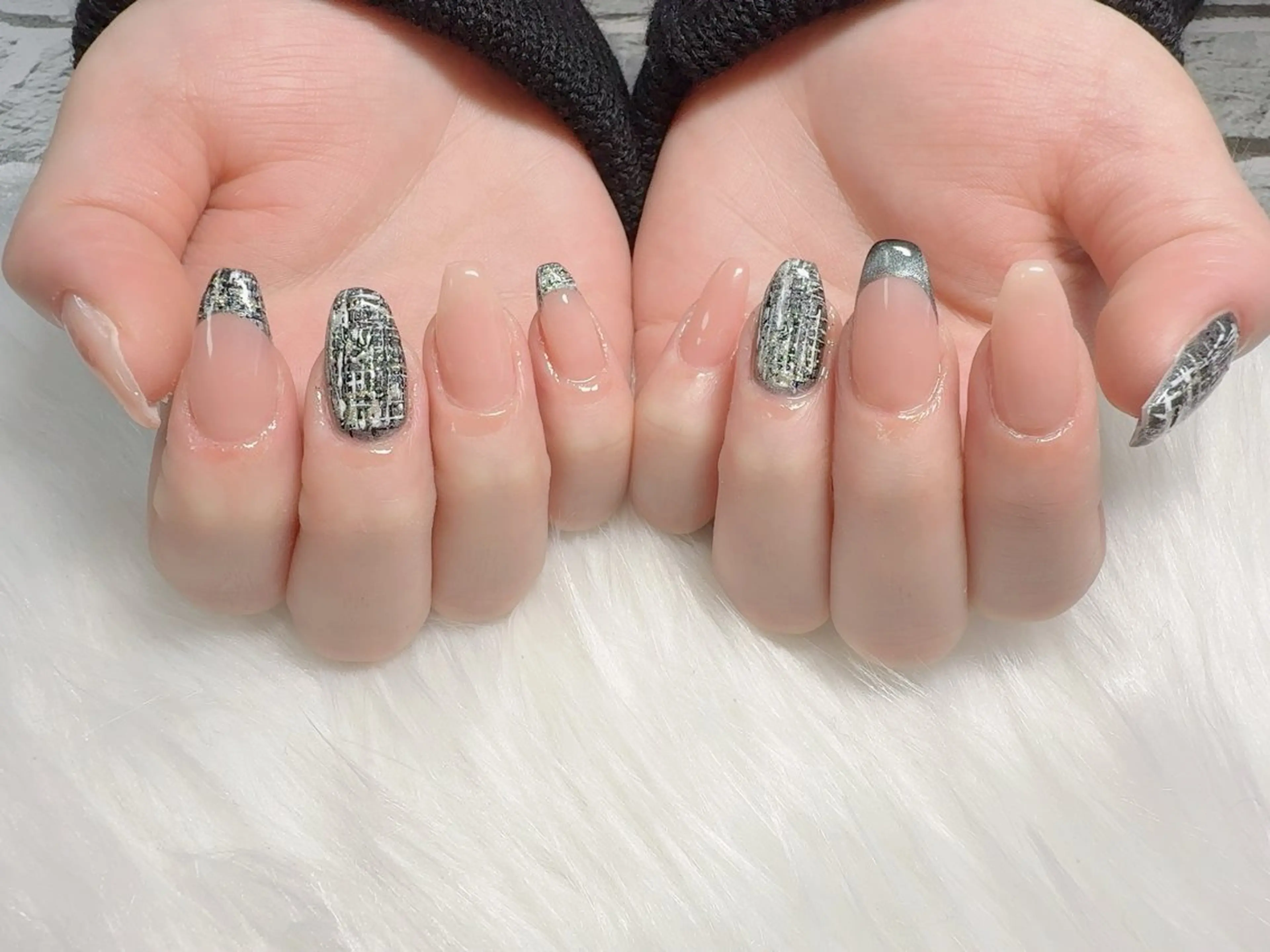 ネイル マグネットネイル ツイードネイル Mimi Nailのネイルデザイン