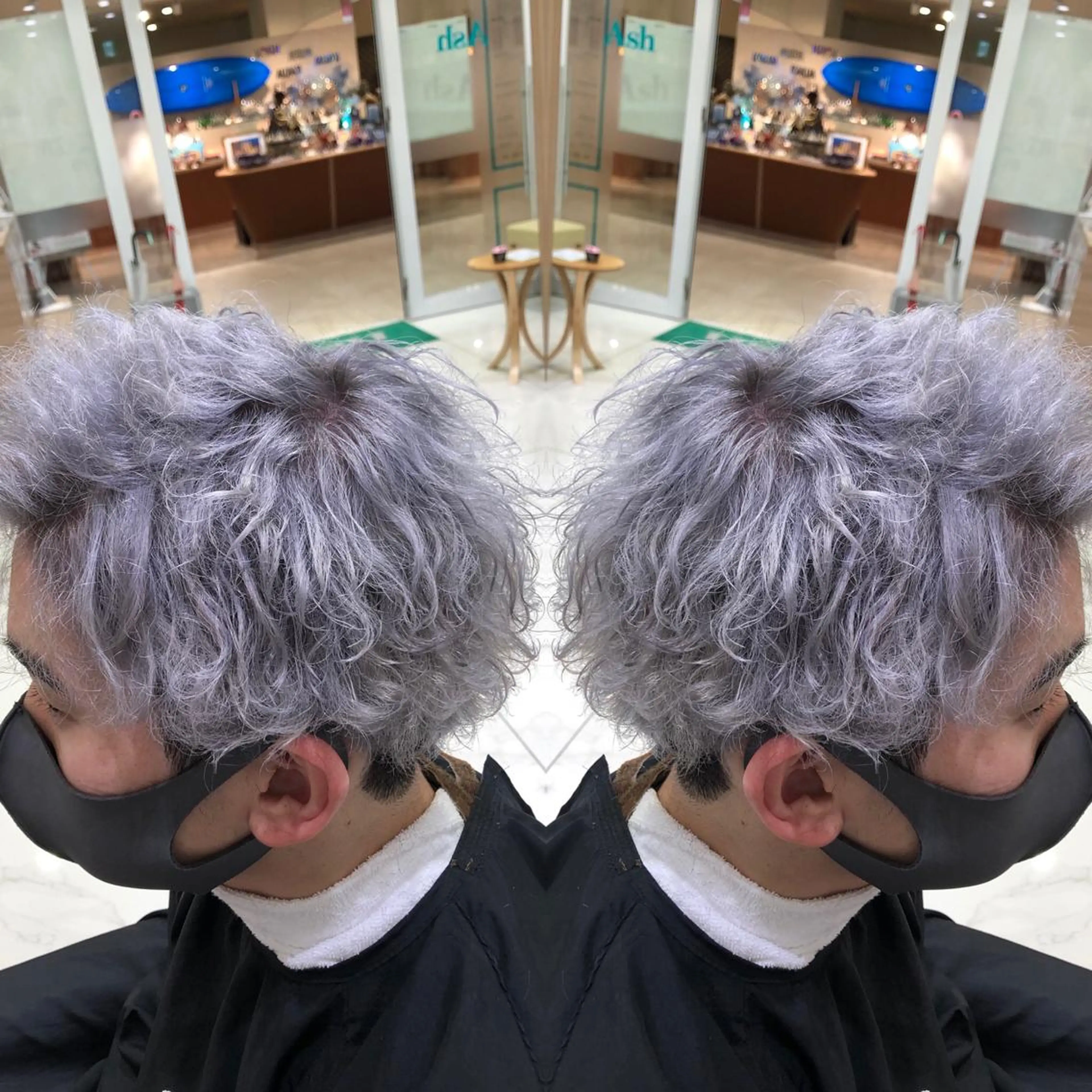 カラー メンズ 韓国レイヤー×透明感 カラー/山崎一輝のヘアスタイル