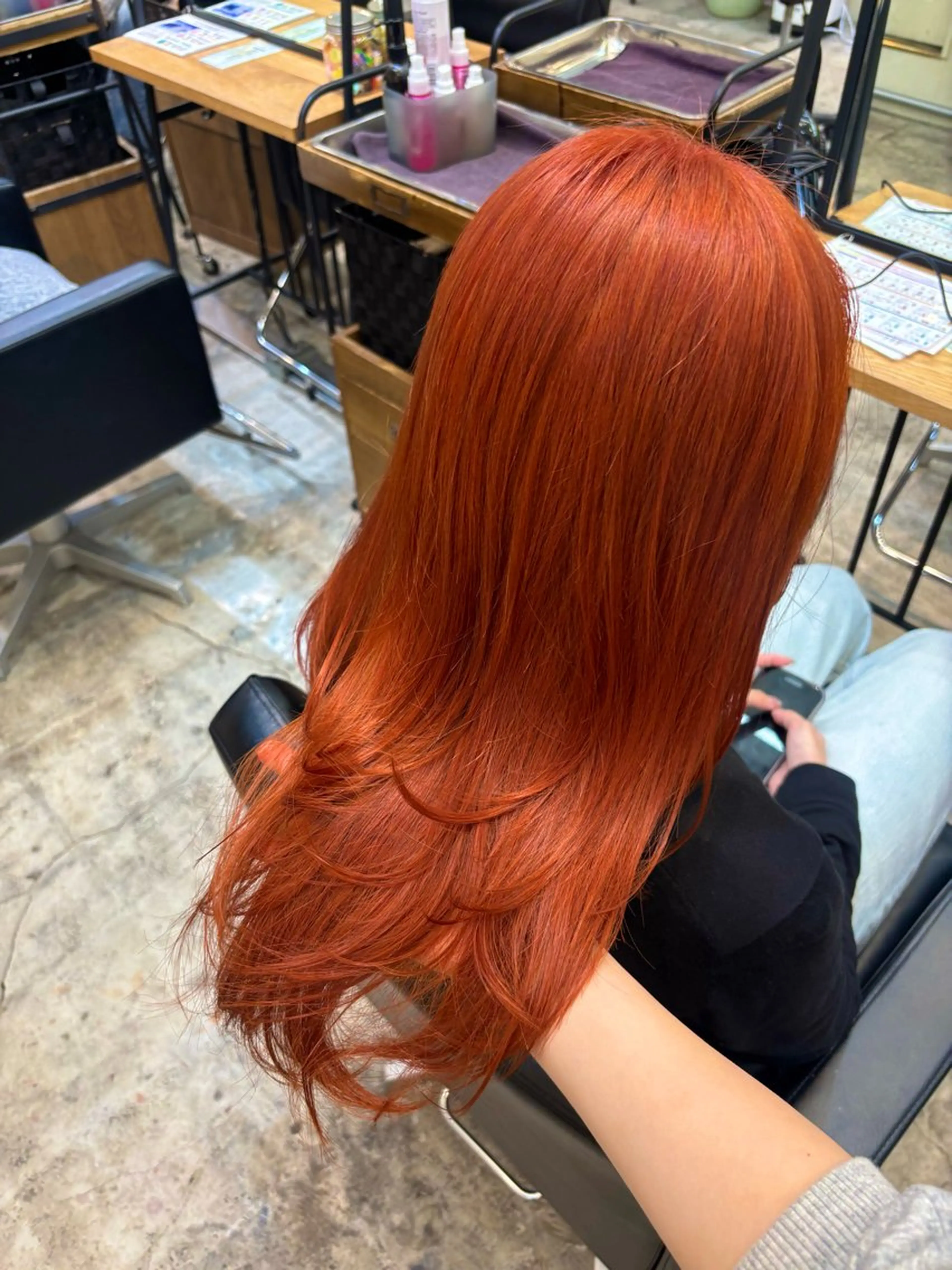 カラー オレンジ オレンジピンク ピンクカラー ヘアカラー トリートメント 🐰メンズカット 募集中/ゆな🐰のヘアスタイル