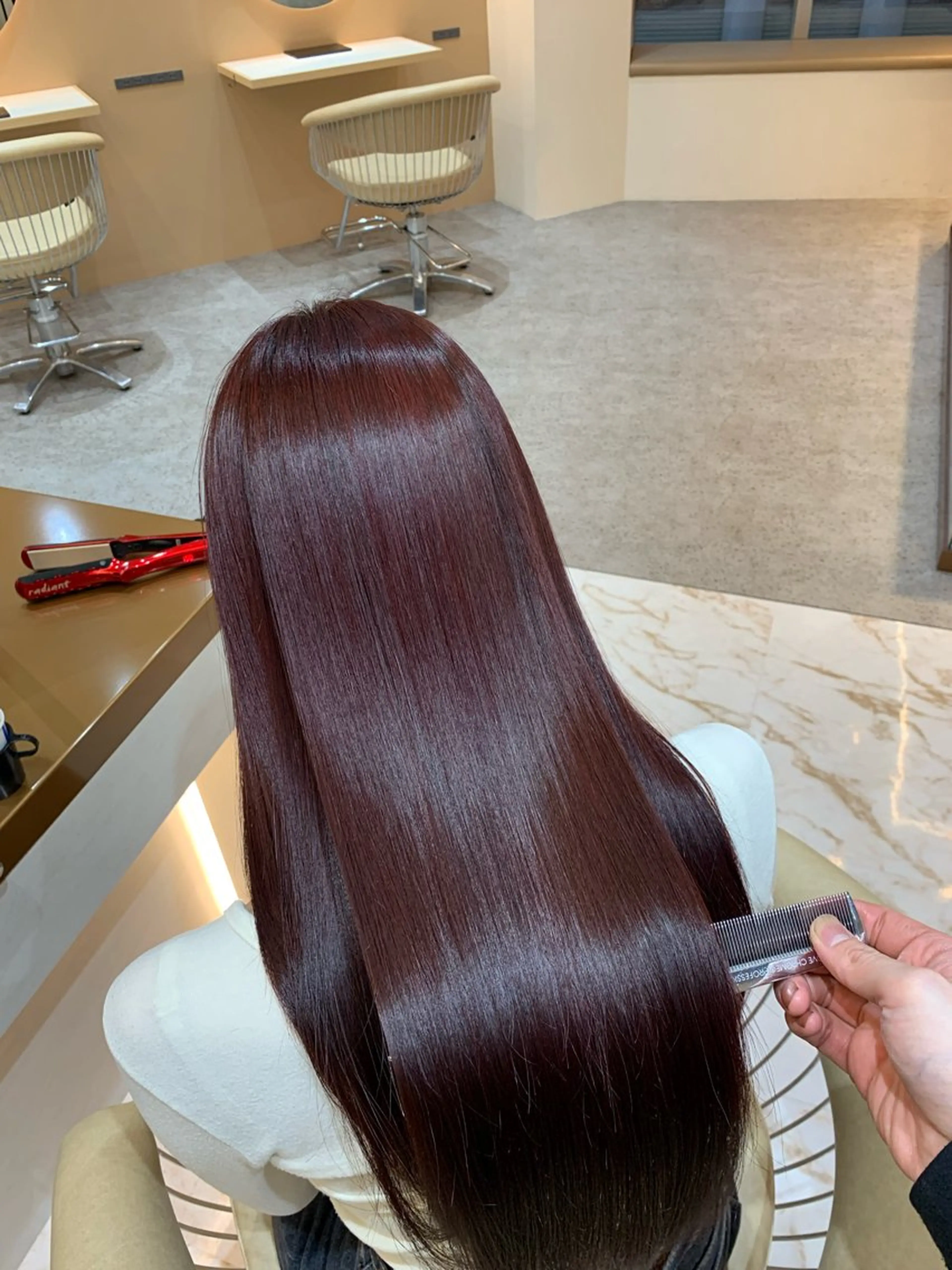 セミロング カラー パーマ ✨美髪矯正×髪質改善 🍎カイト🍎渋谷のヘアスタイル