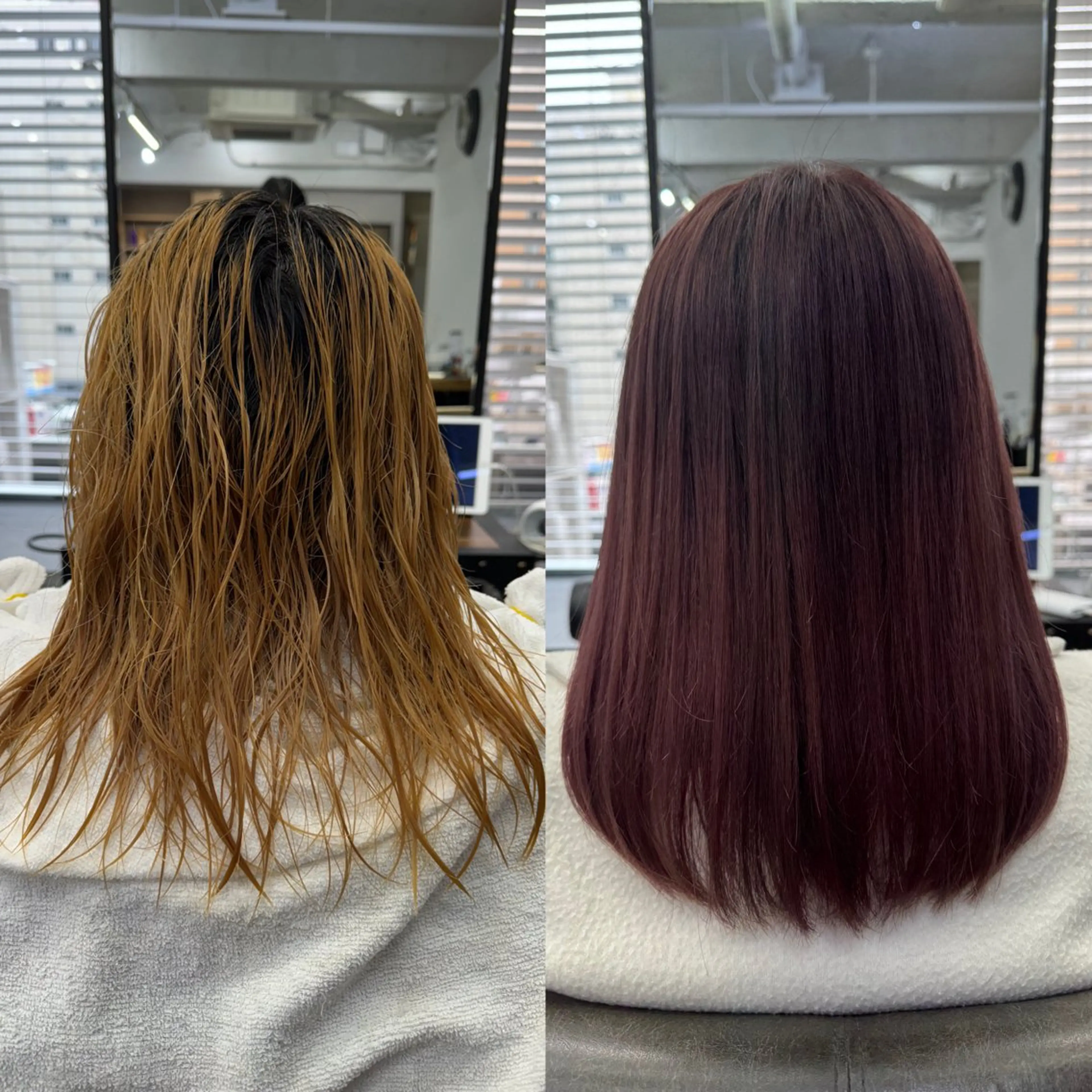 ミディアム パーマ 縮毛矯正 カット ヘアカラー トリートメント CLUTCHmuk. AIRI／完全個室のヘアスタイル