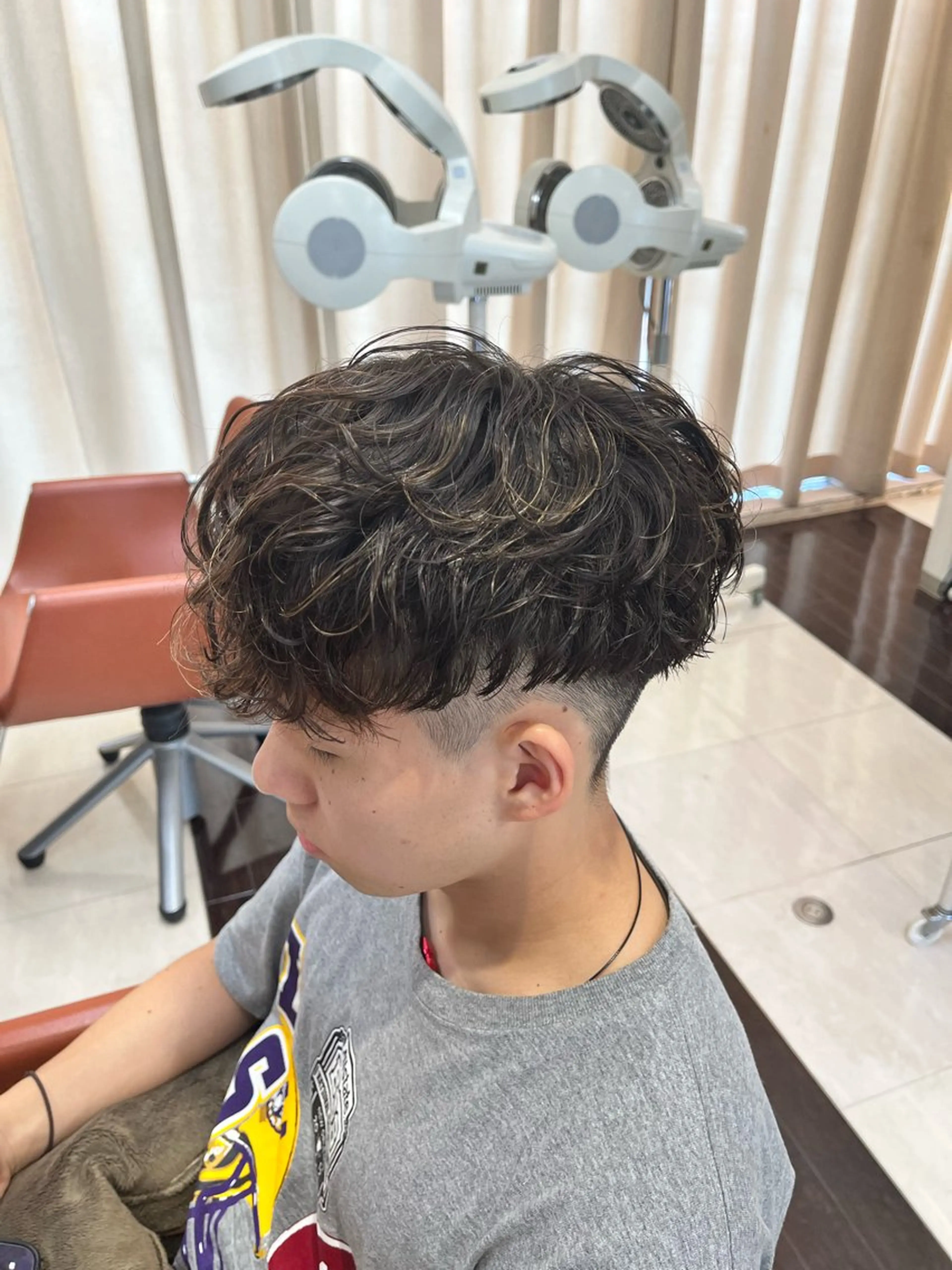 ショート パーマ メンズ マッシュ スペインカール 刈り上げ 🧊メンズ特化🧊 高木航希のヘアスタイル