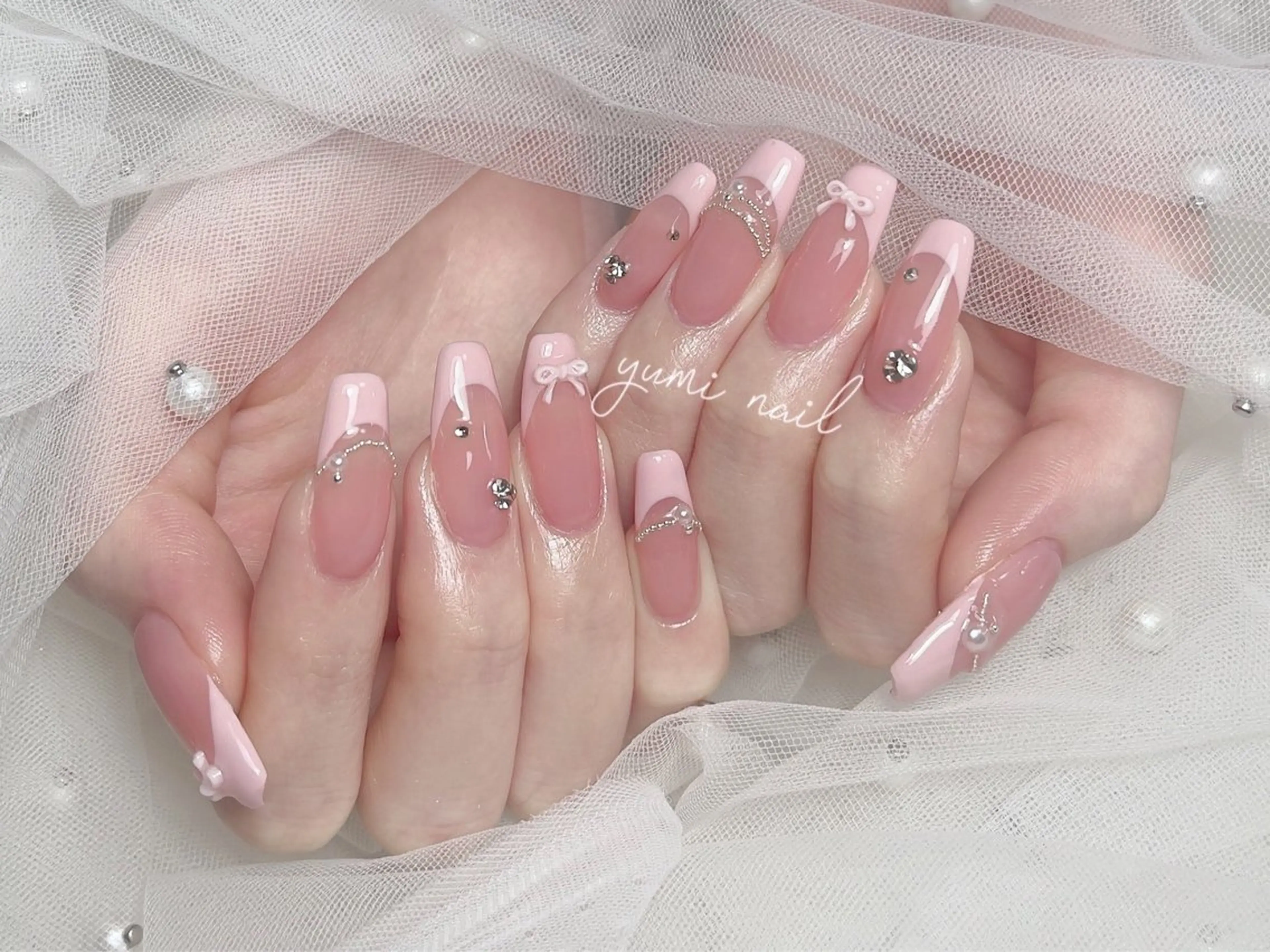 ネイル ハンドネイル 𝐲𝐮𝐦𝐢🎀 長さ出しデザイン専門のネイルデザイン