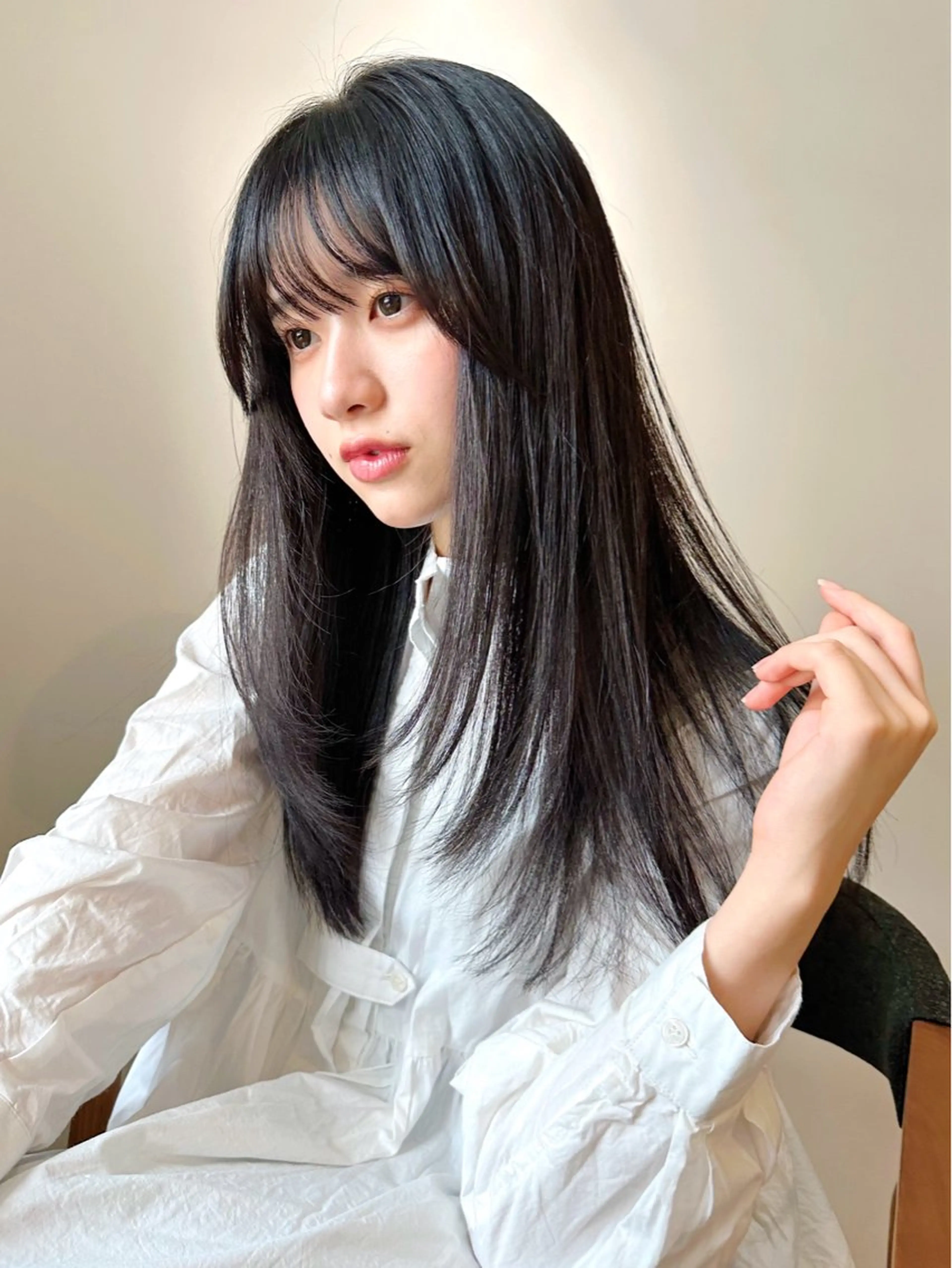 ロング カラー パーマ 🫧小顔×似合わせ× 透明感カラー🫧のヘアスタイル