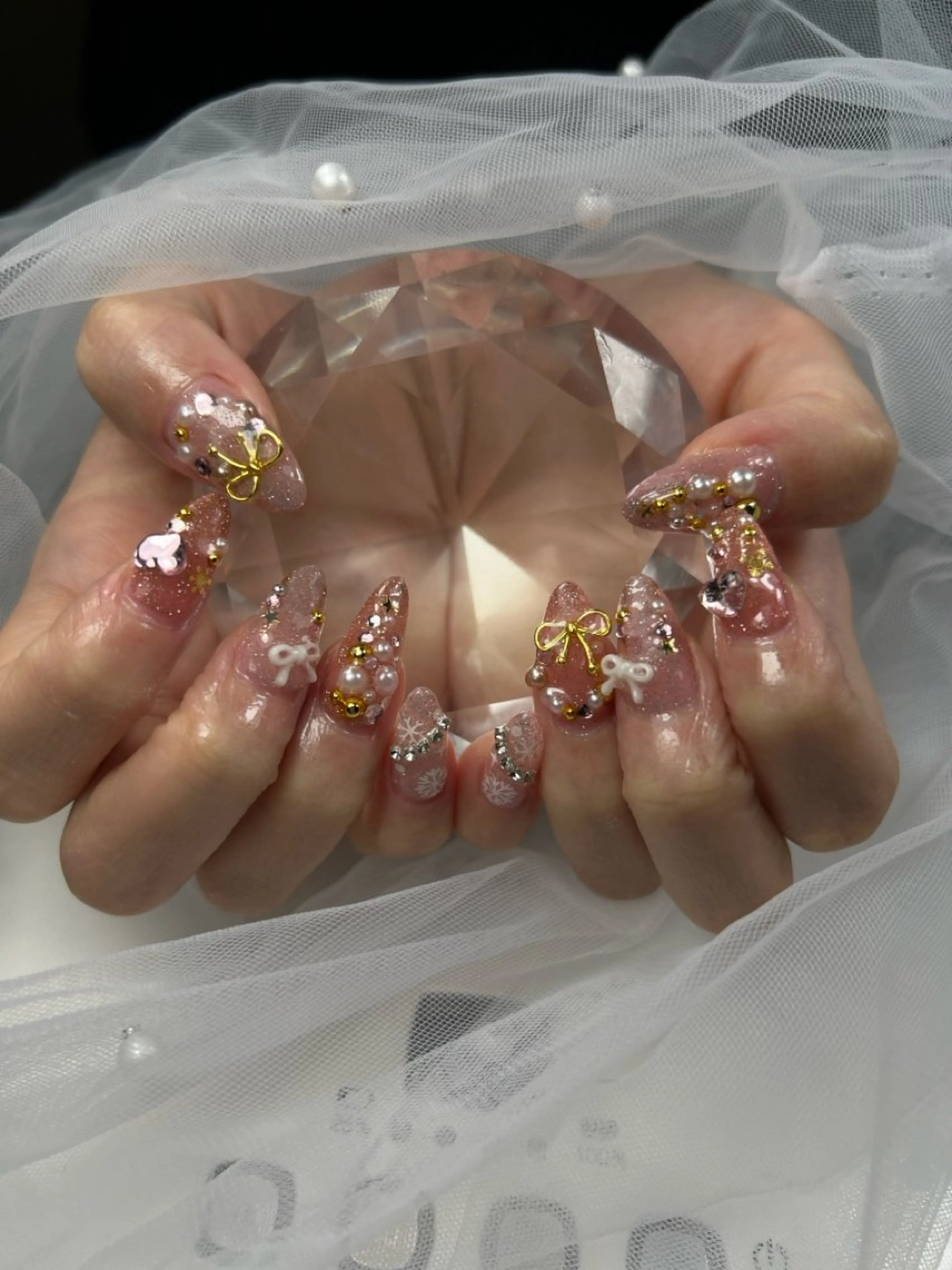 ネイル アートネイル オーロラネイル チークネイル 長さ出し フットネイル HaNa_ Noiranailのネイルデザイン