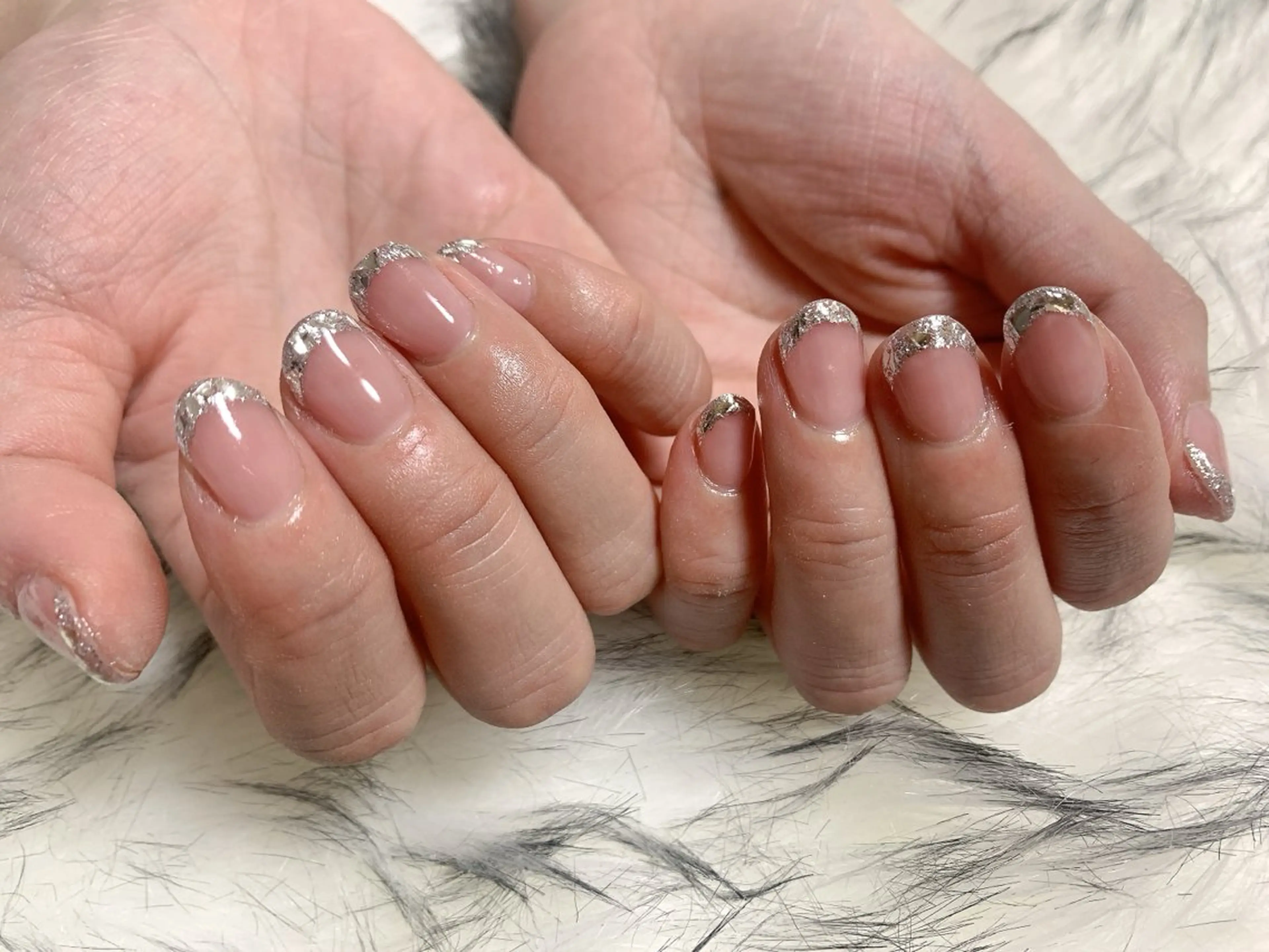 ネイル フレンチネイル ジェルネイル ガラスフレンチ 韓国ネイル メンズネイル kiki nail たまプラーザのネイルデザイン