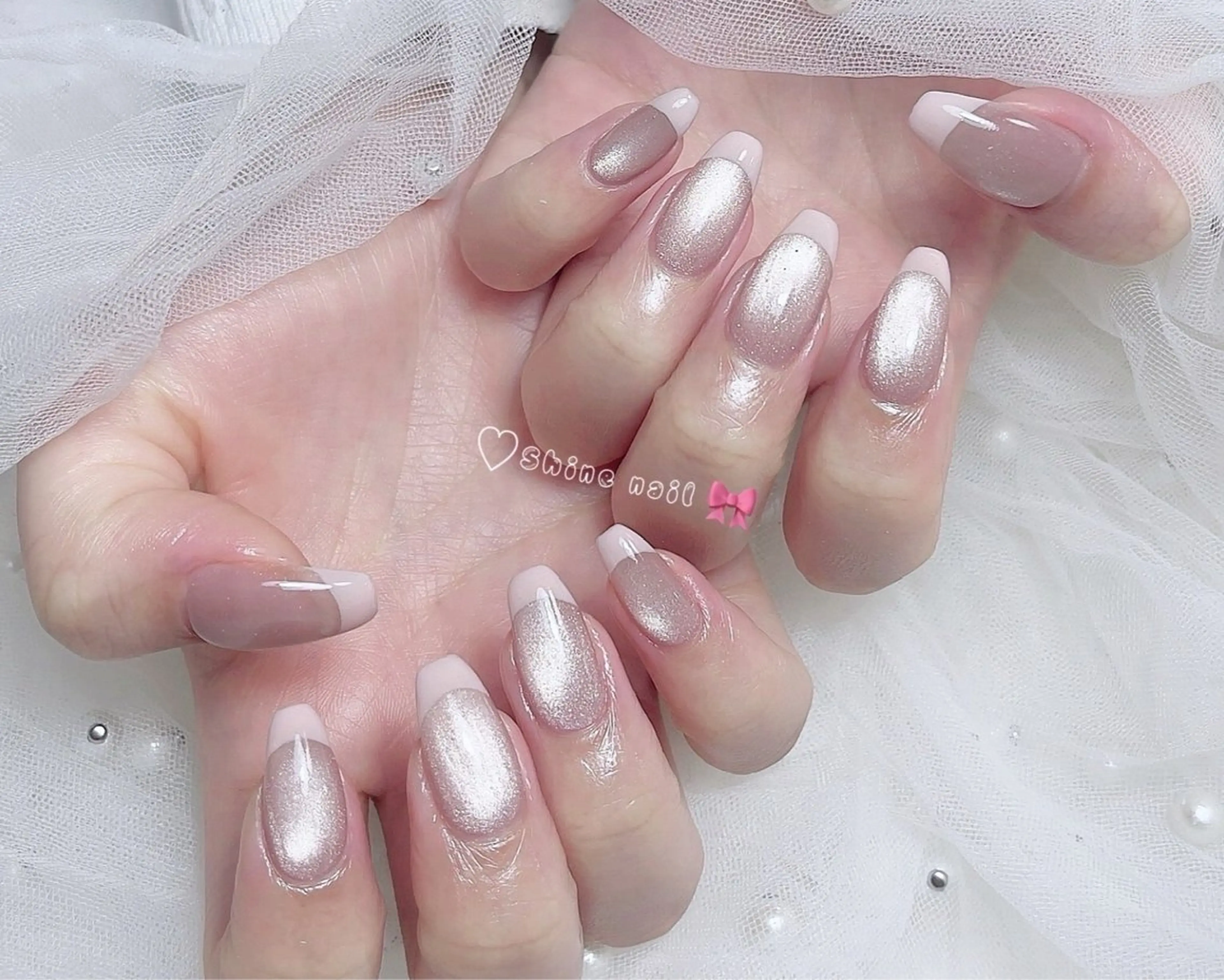 ネイル ハンドネイル サイナ🎀 長さだし&デザインのネイルデザイン