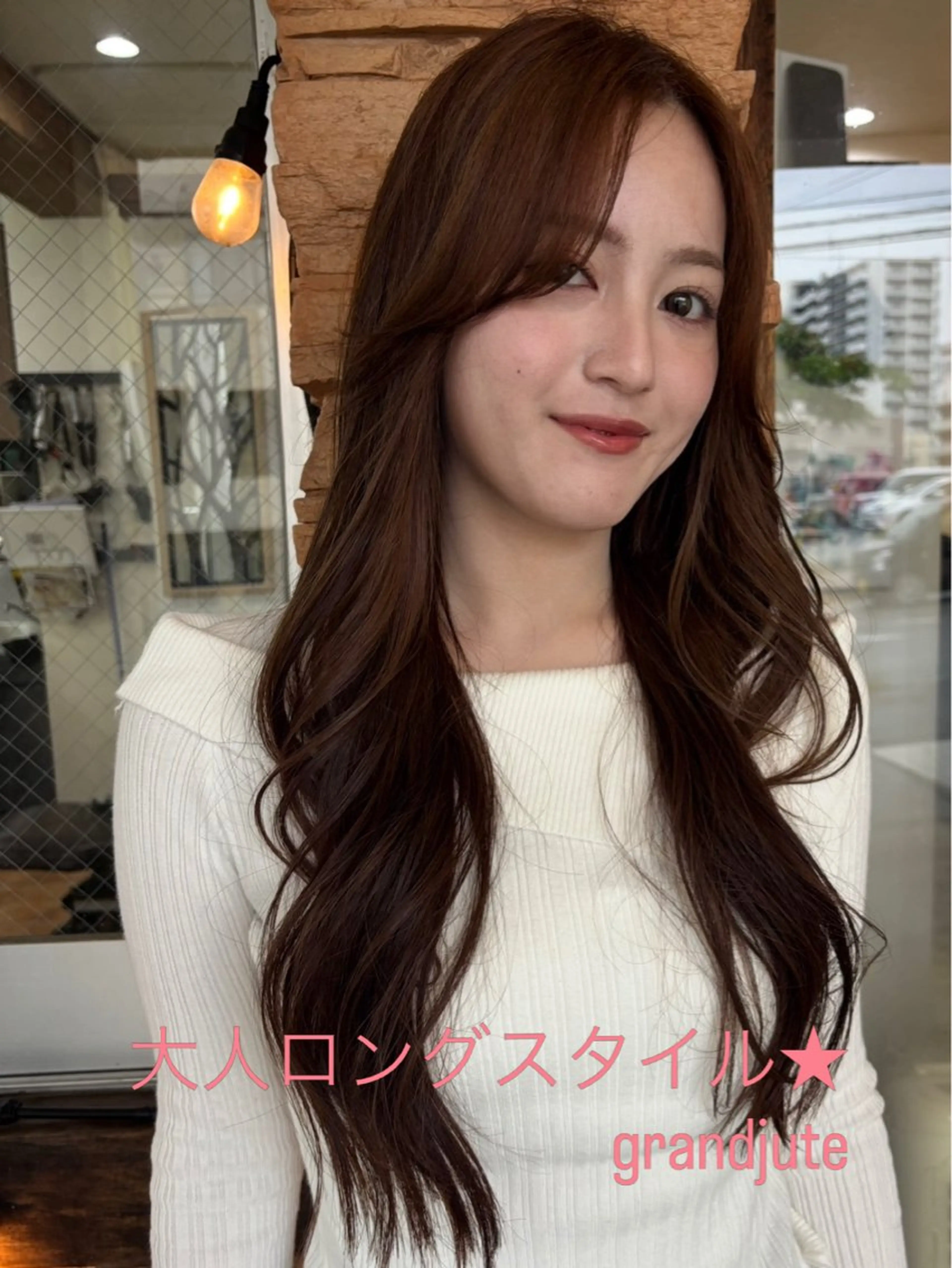 セミロング カラー カット ヘアカラー grand juteのヘアスタイル