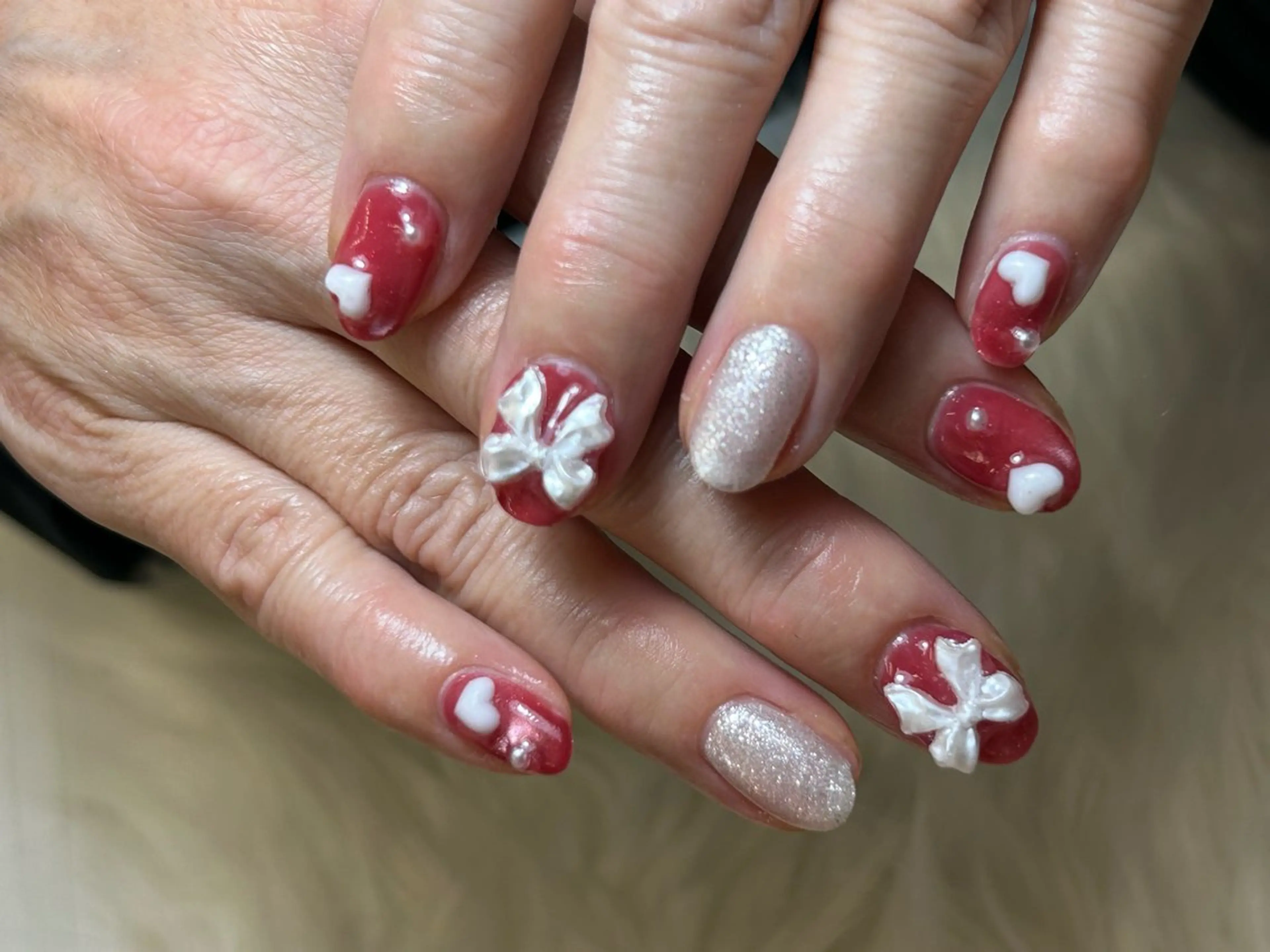 ネイル ハート ハンドネイル Nail salon Yumechikaのネイルデザイン