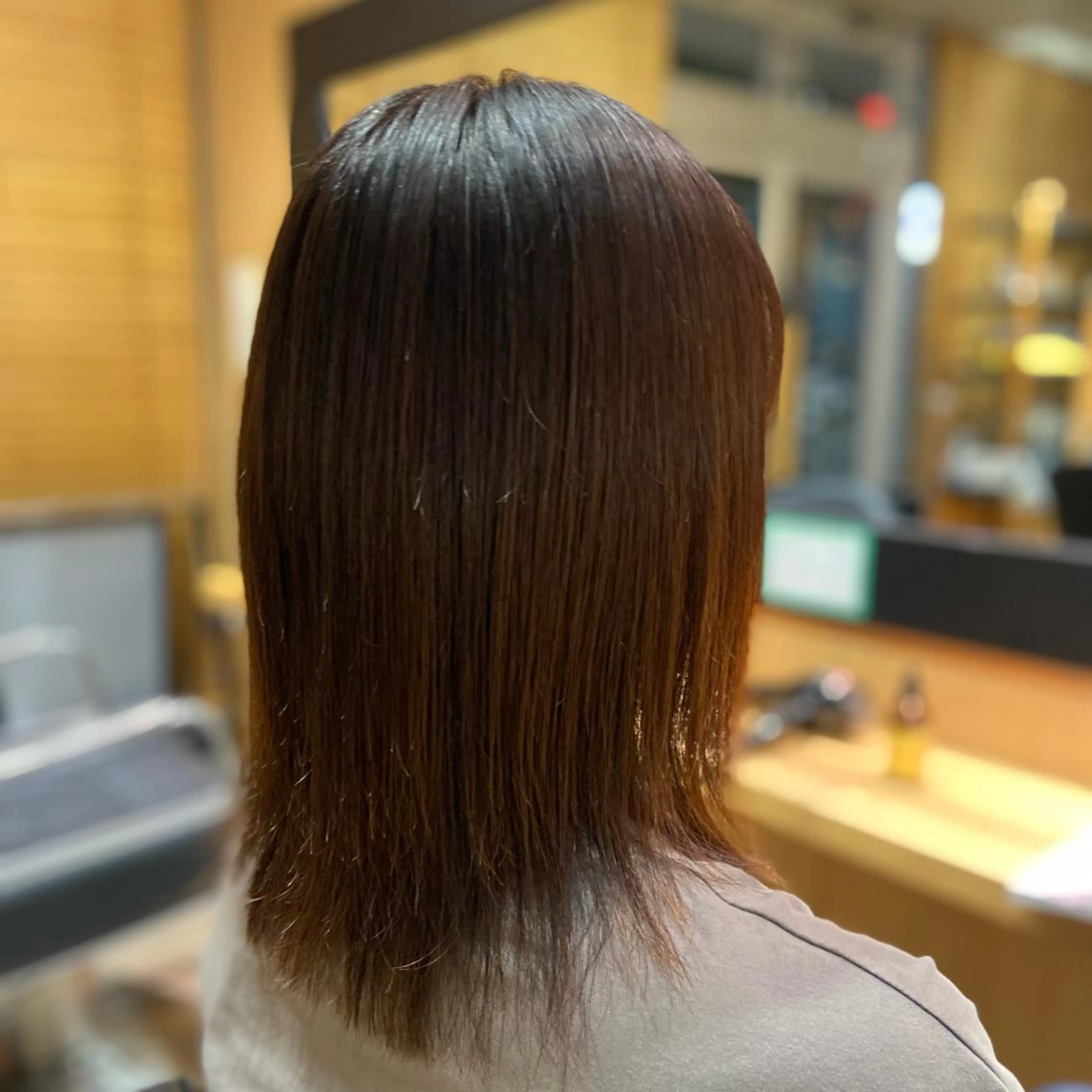 セミロング パーマ セミロングパーマ ストレートパーマ IWASHITA TAKESHIのヘアスタイル