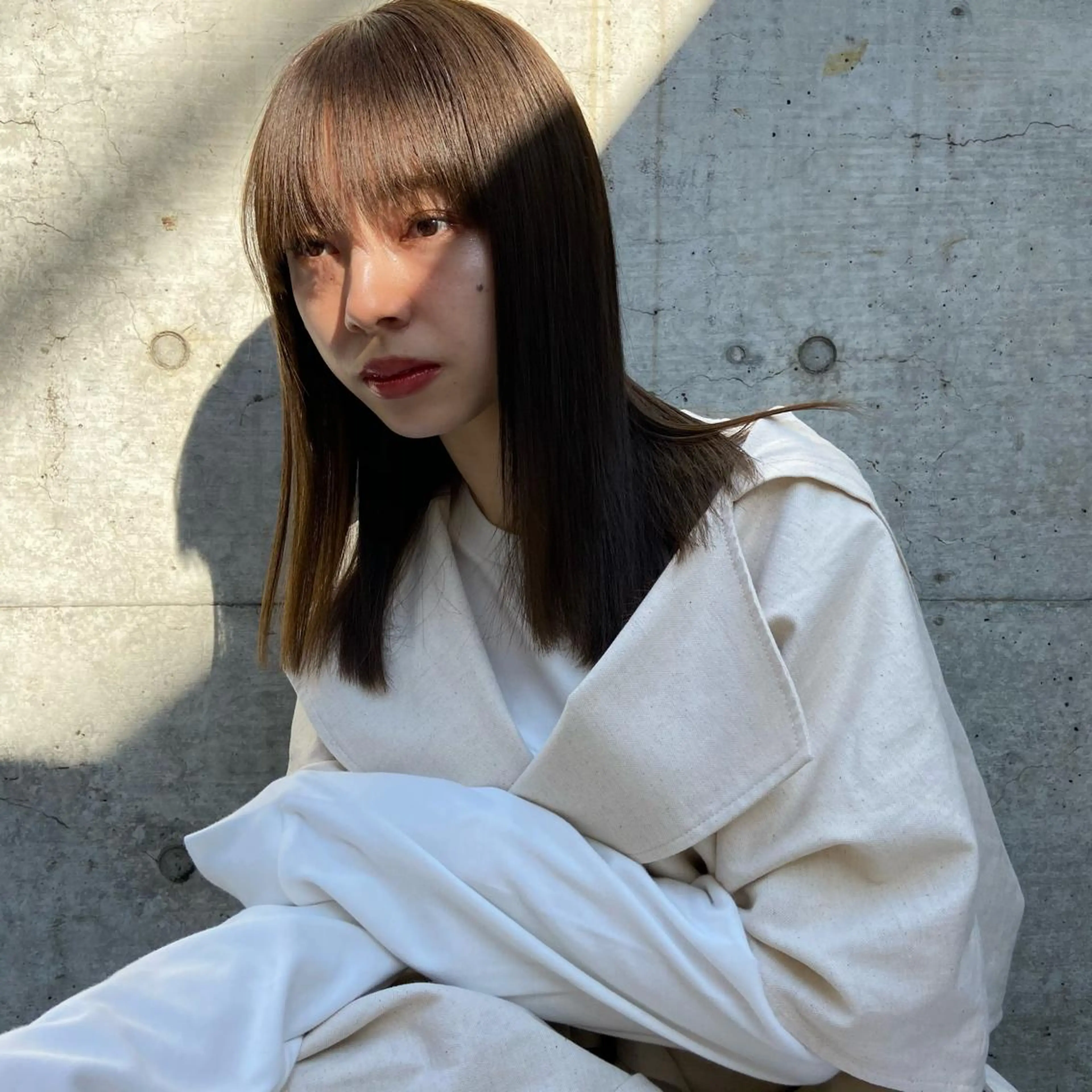 ロング カラー センターパート／マッ シュ／パーマ　あさみのヘアスタイル