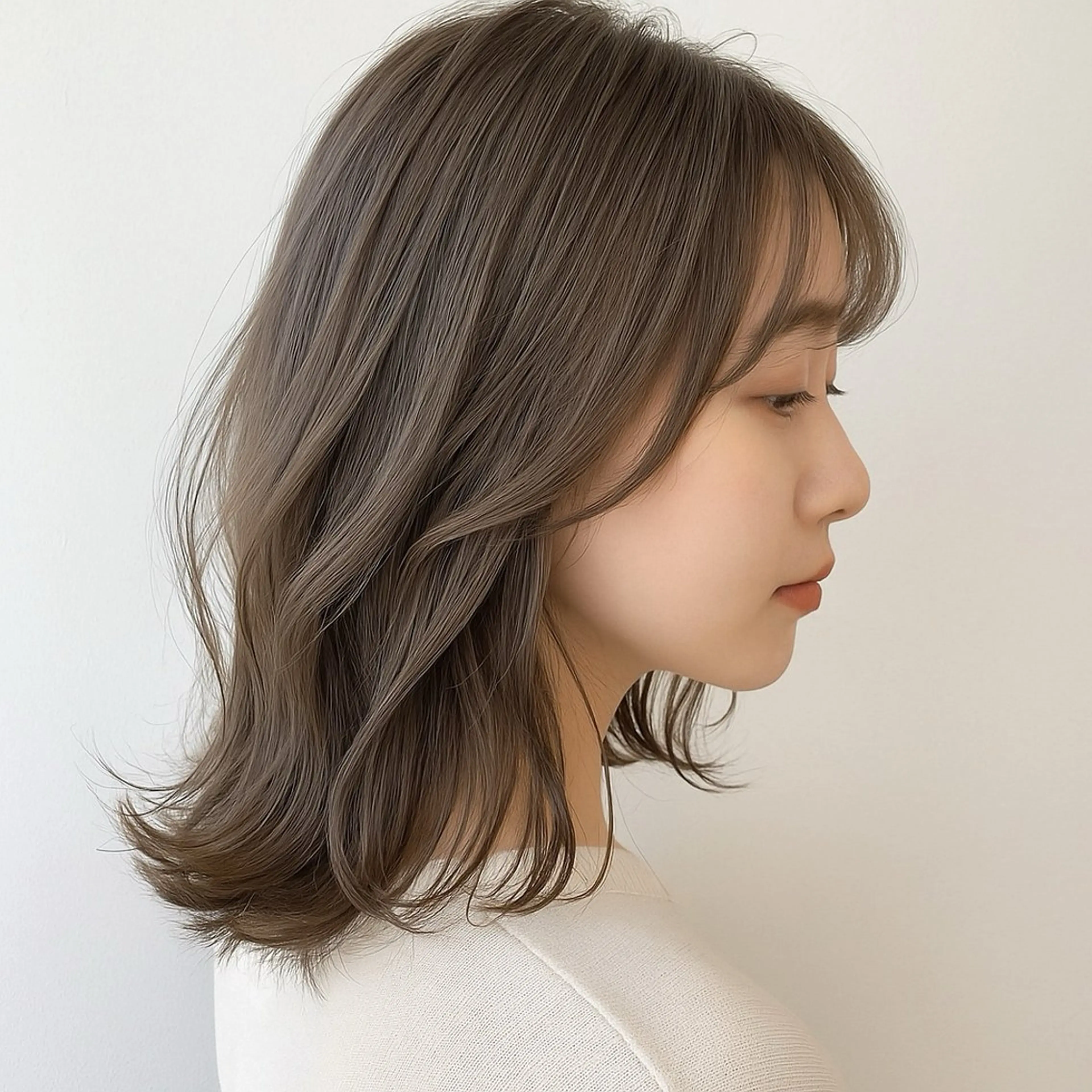 ミディアム カット ヘアカラー トリートメント ✨透明感カラー/縮毛 恵比寿HAYATO✨のヘアスタイル