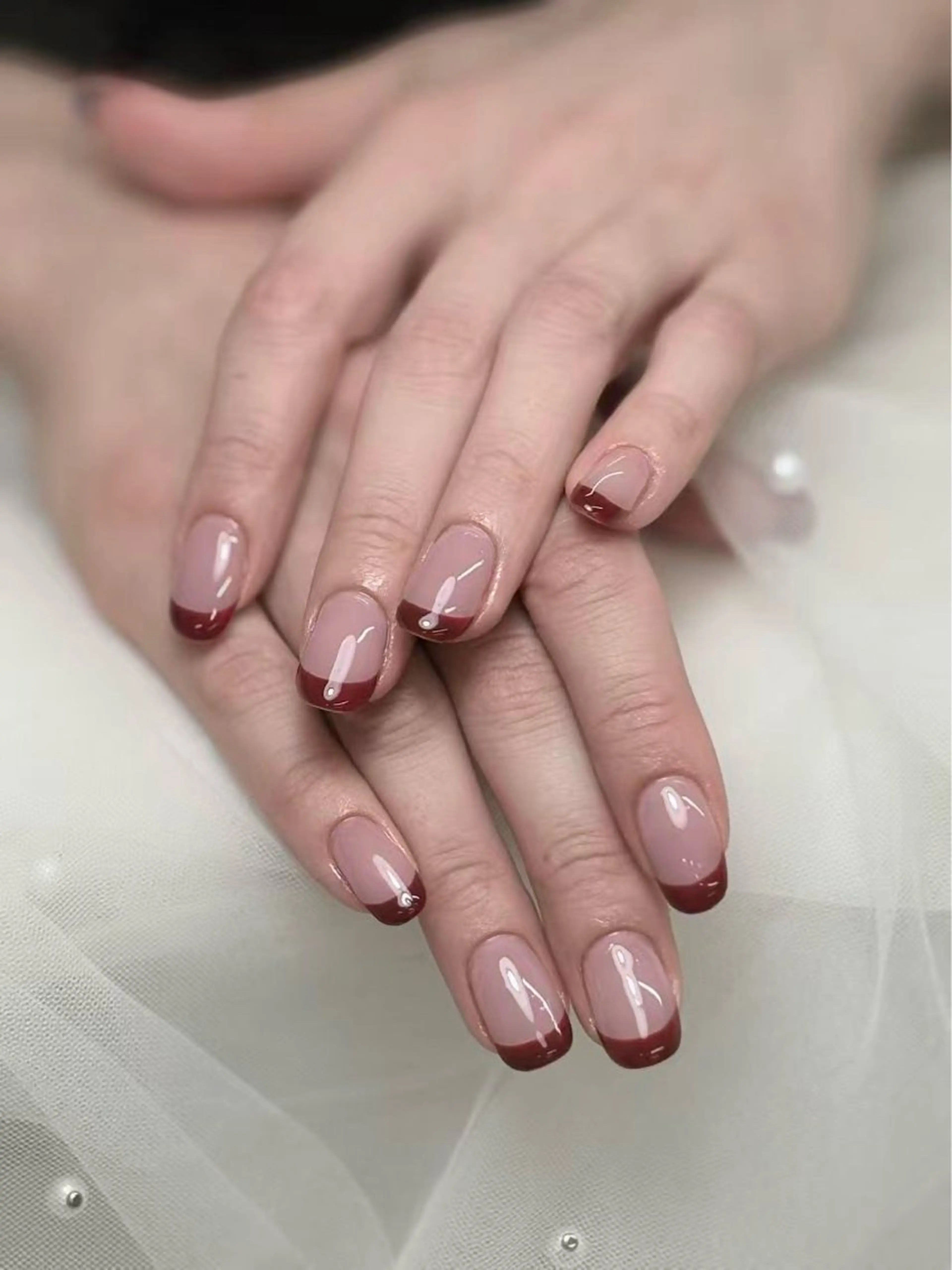 練習生モデルコース💅ハンドネイル【新規オフ無料】※♪ベースあり丸いフレンチの写真