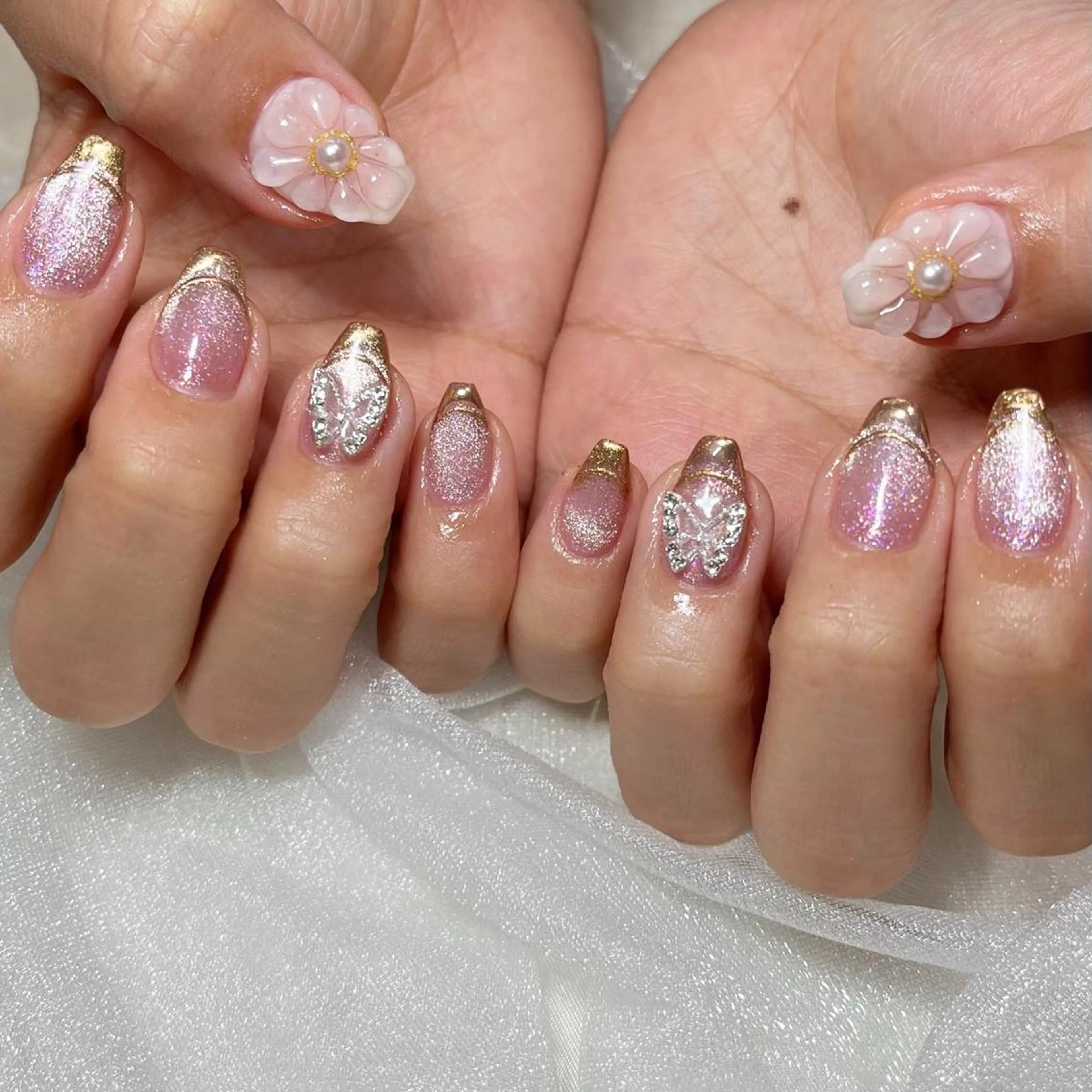 ネイル オーロラネイル クリアネイル 氷ネイル・うるうるネイル 韓国ネイル ニュアンスネイル Salon Ｋのネイルデザイン