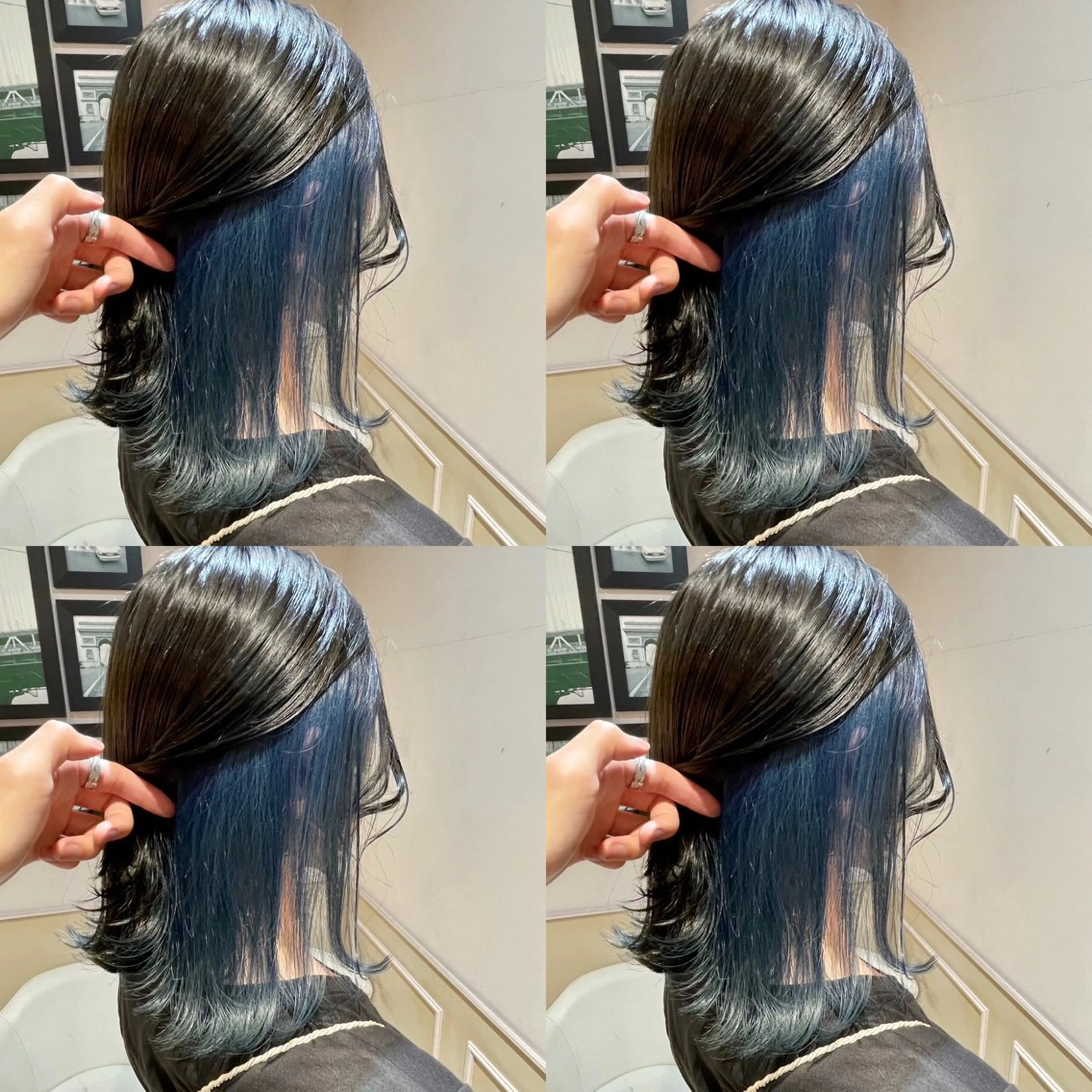 ロング カラー ブルーカラー インナーカラー ネイビーカラー ヘアカラー トリートメント 店長✨髪質改善✖️ 透明感カラー／純大のヘアスタイル