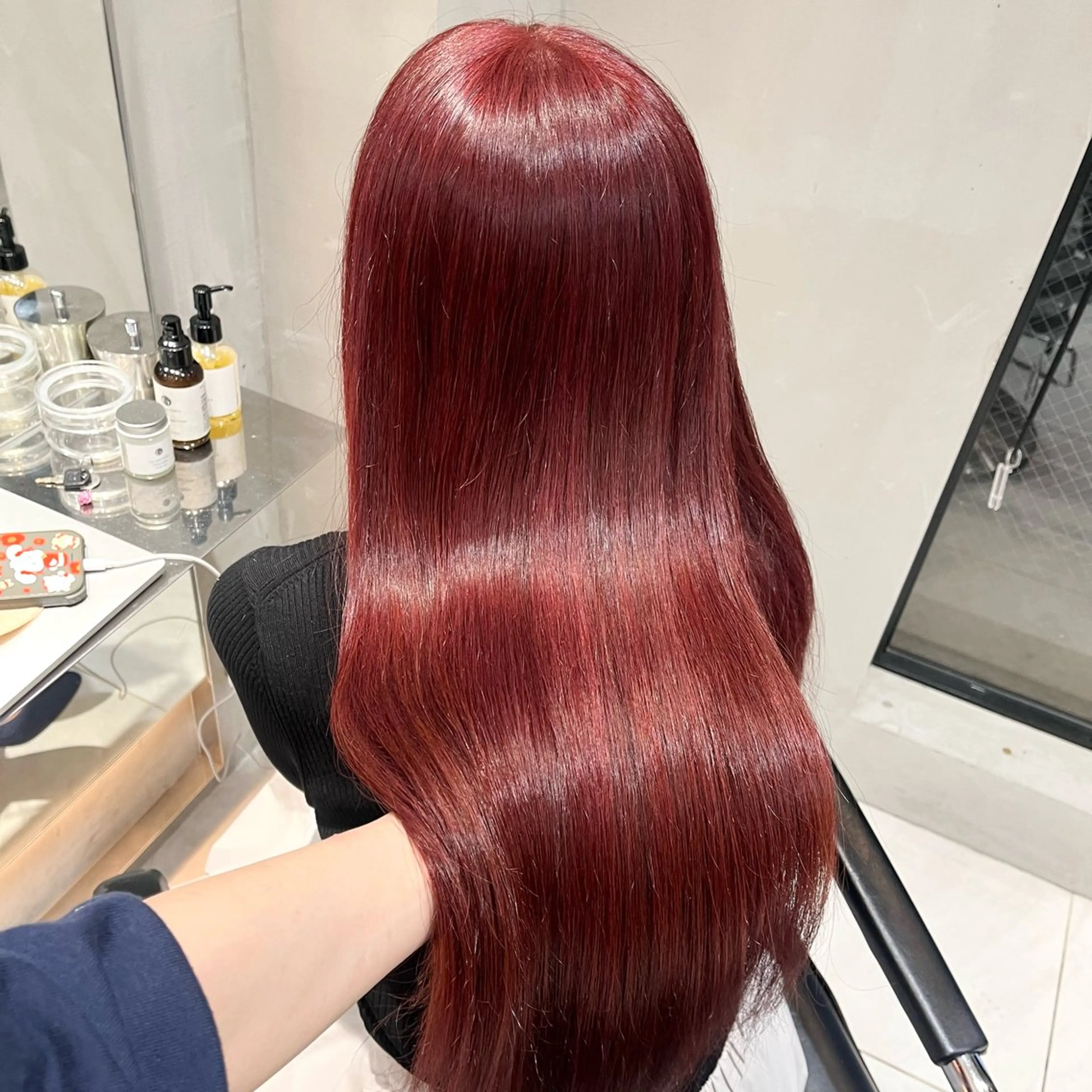 ロング カラー ブリーチ ダブルカラー ブリーチなしカラー レッドカラー ヘアカラー トリートメント ヘッドスパ 🎀艶モテカラー🎀 彩季のヘアスタイル