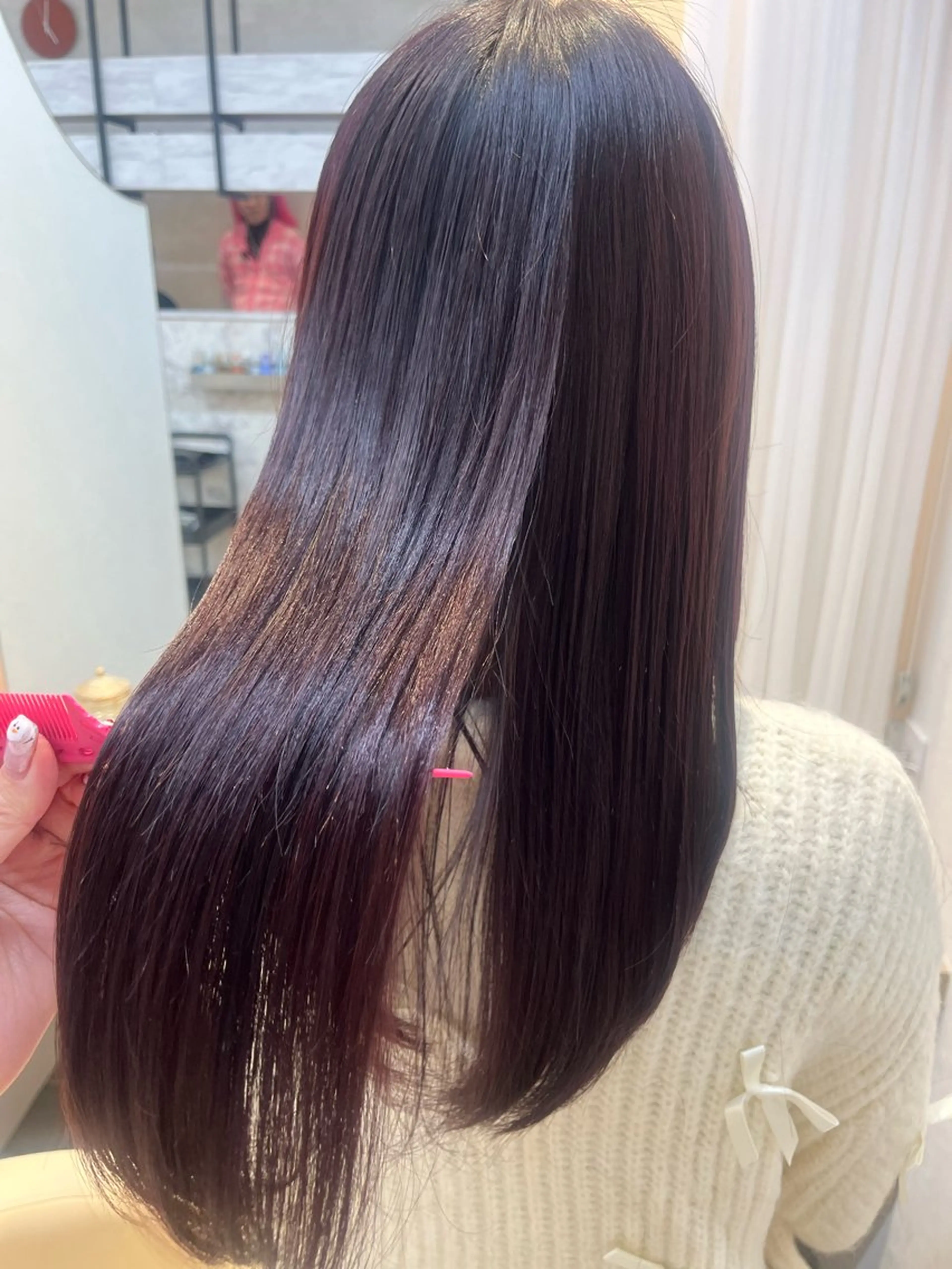 セミロング カラー 柔らかい艶暖色 レイヤー🫧姫汝のヘアスタイル