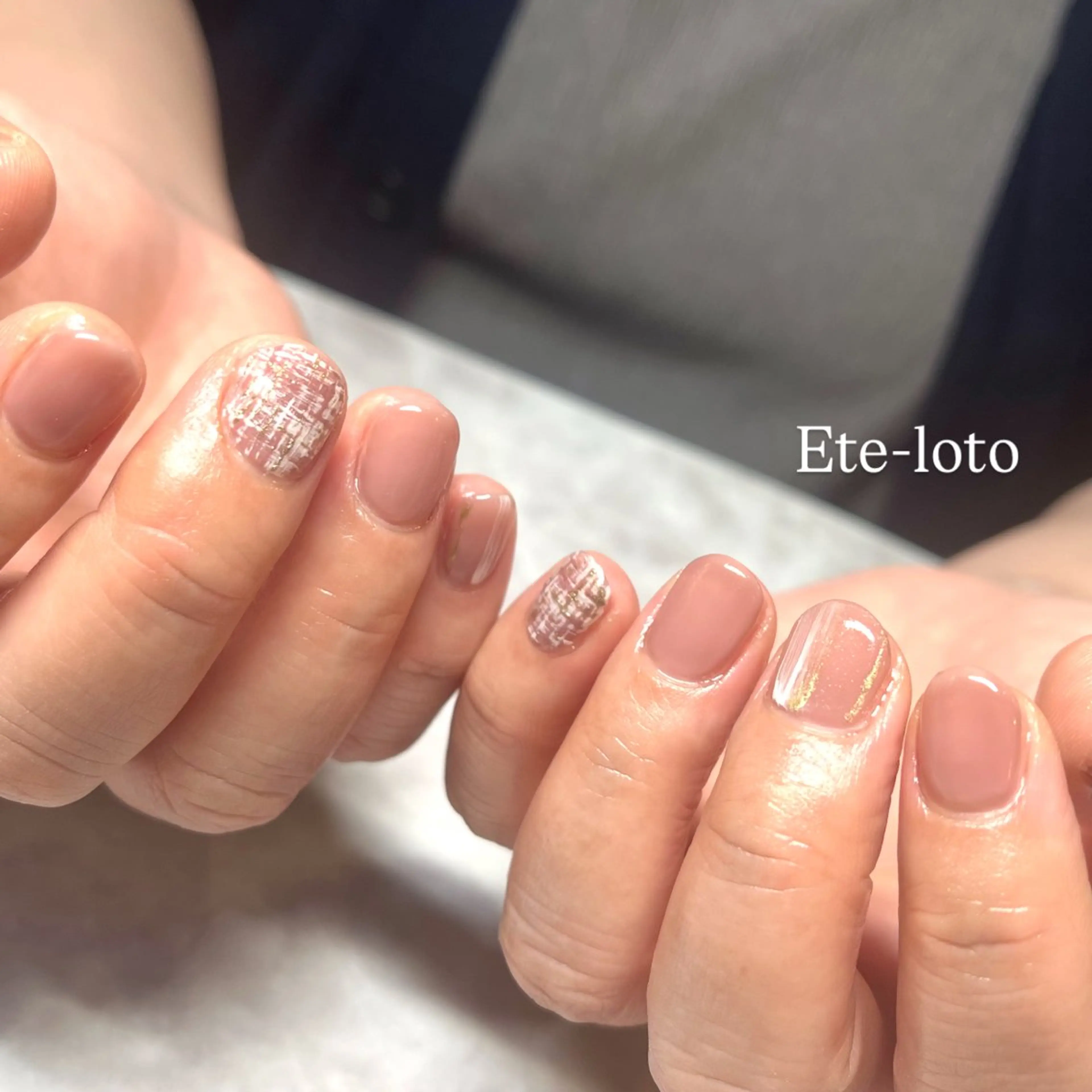 ネイル シンプルネイル ツイードネイル ハンドネイル nail bar Ete-lotoのネイルデザイン