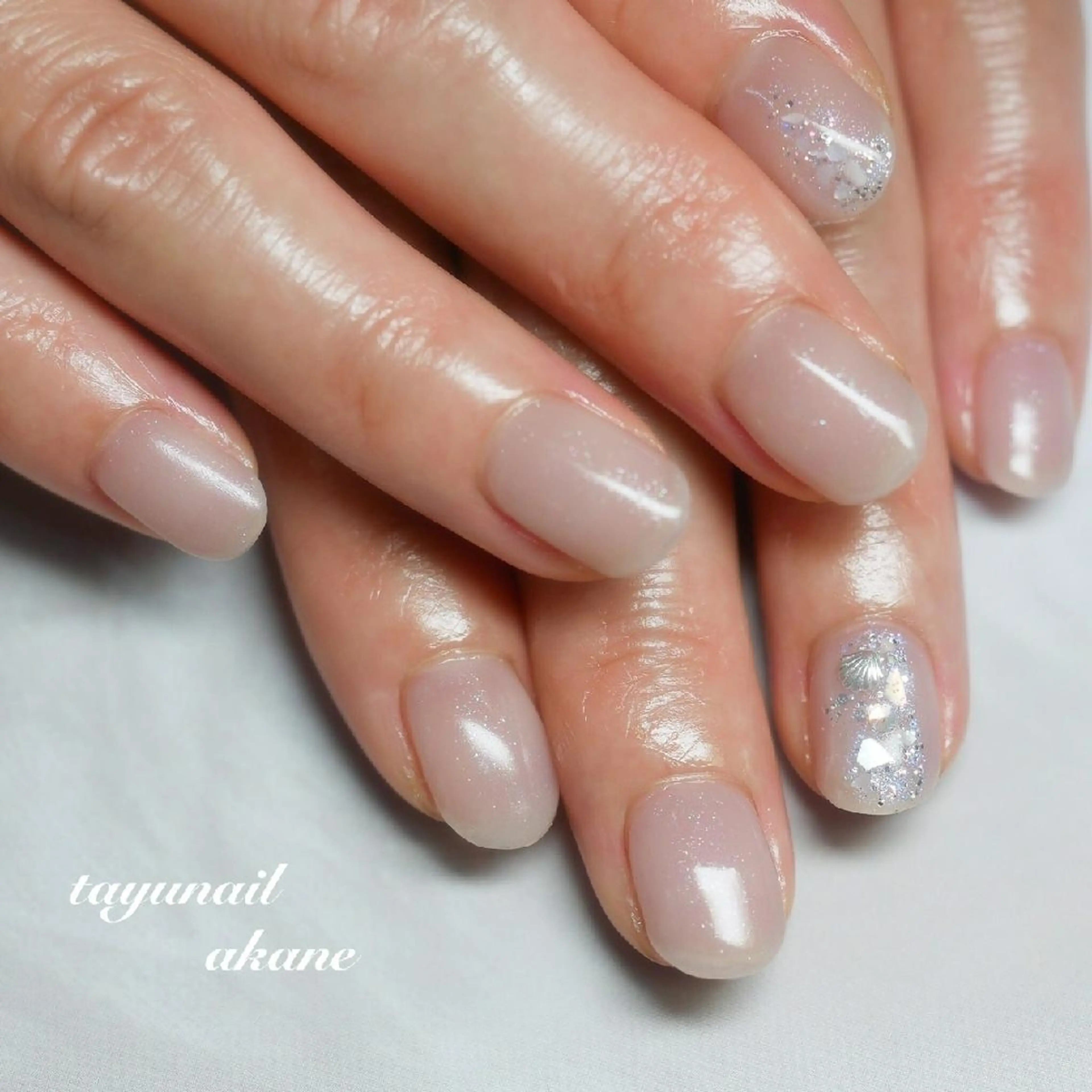 ネイル ブルー ジェルネイル ラメ(グリッター) パラジェル 夏ネイル ネイルサロン 【たゆnail】のネイルデザイン