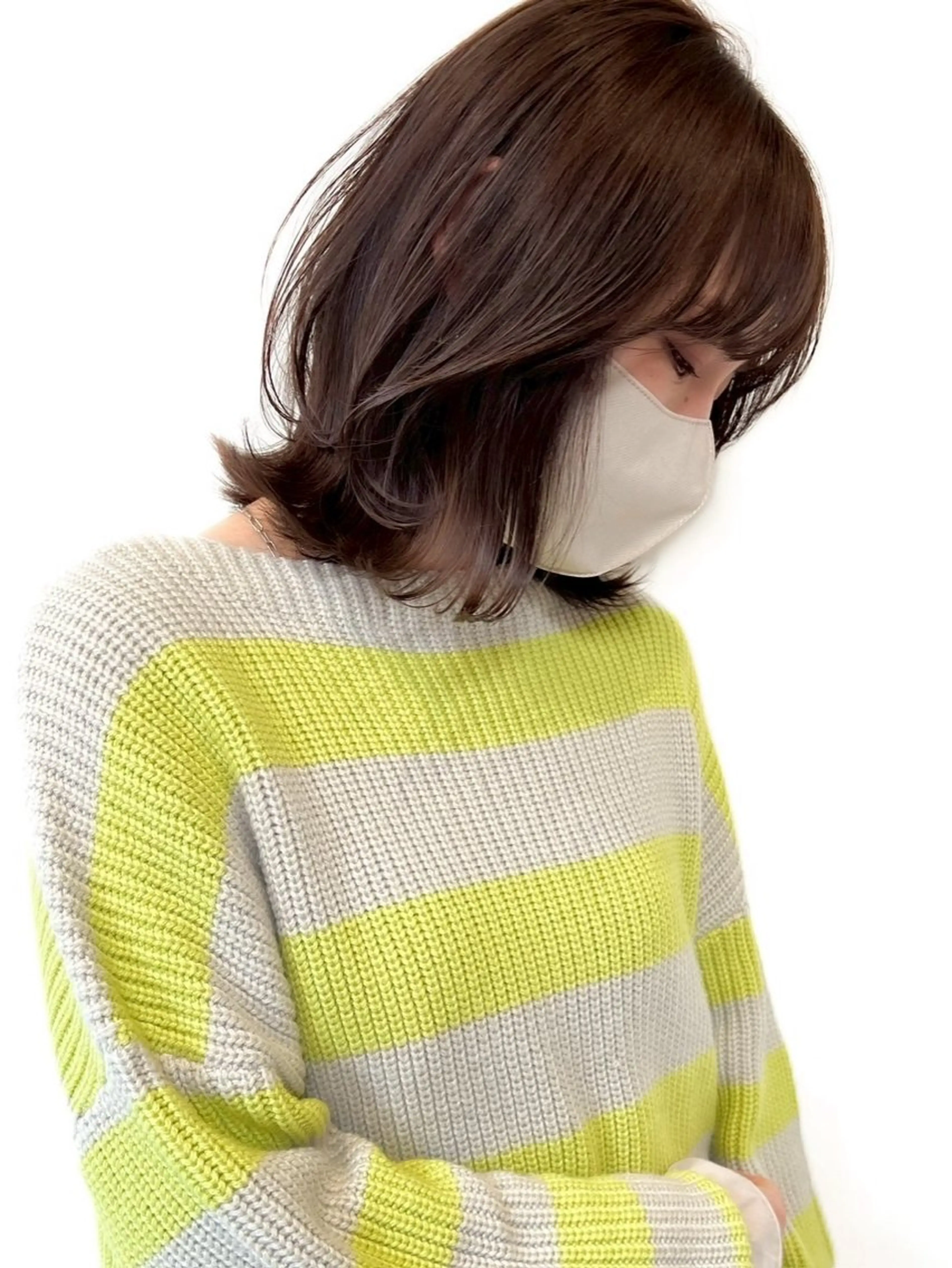 ミディアム カラー ボブレイヤー ボブ くびれヘア くびれレイヤー レイヤーカット 高橋 悠造のヘアスタイル