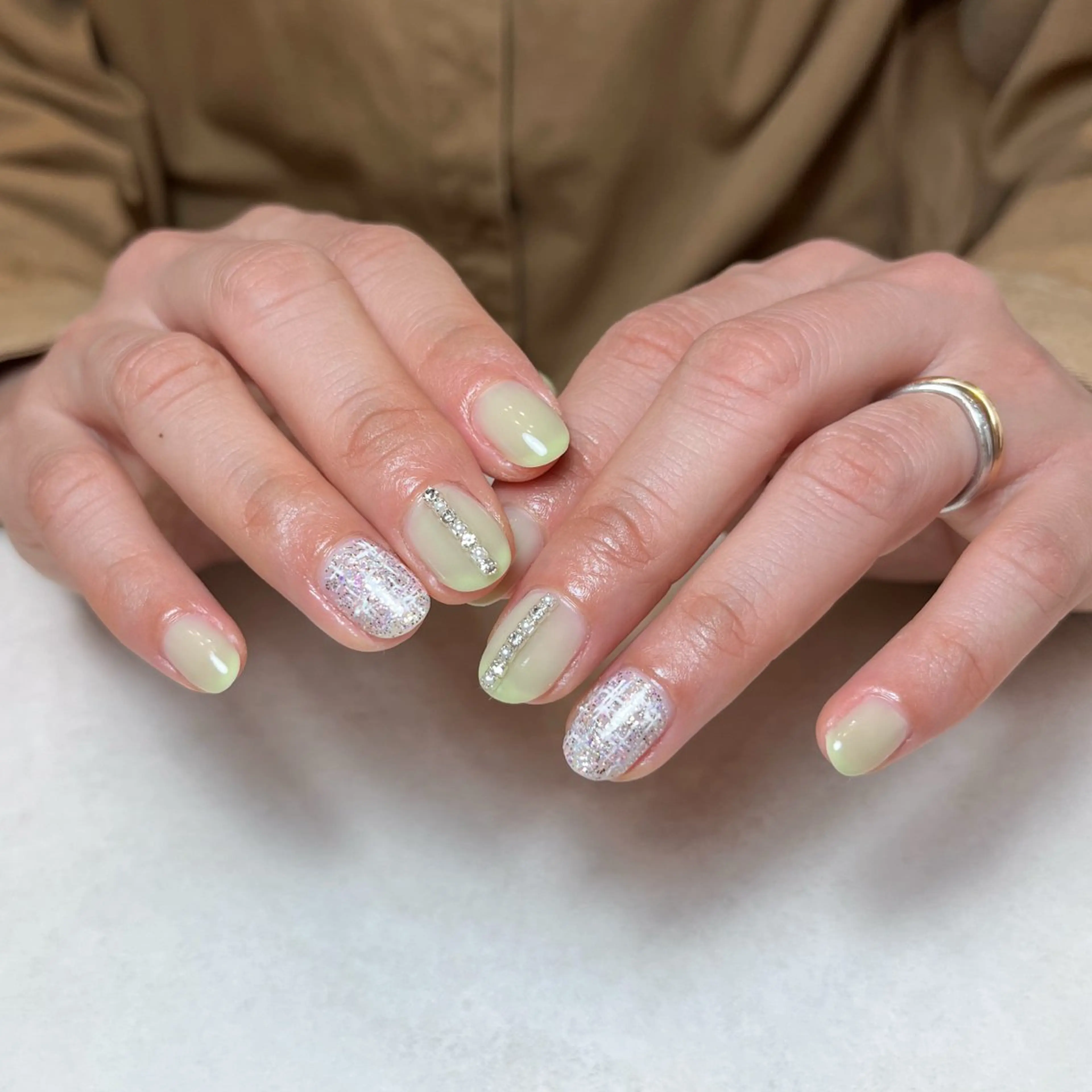 ネイル 春ネイル ツイードネイル ハンドネイル Nail Salon BELMUEのネイルデザイン