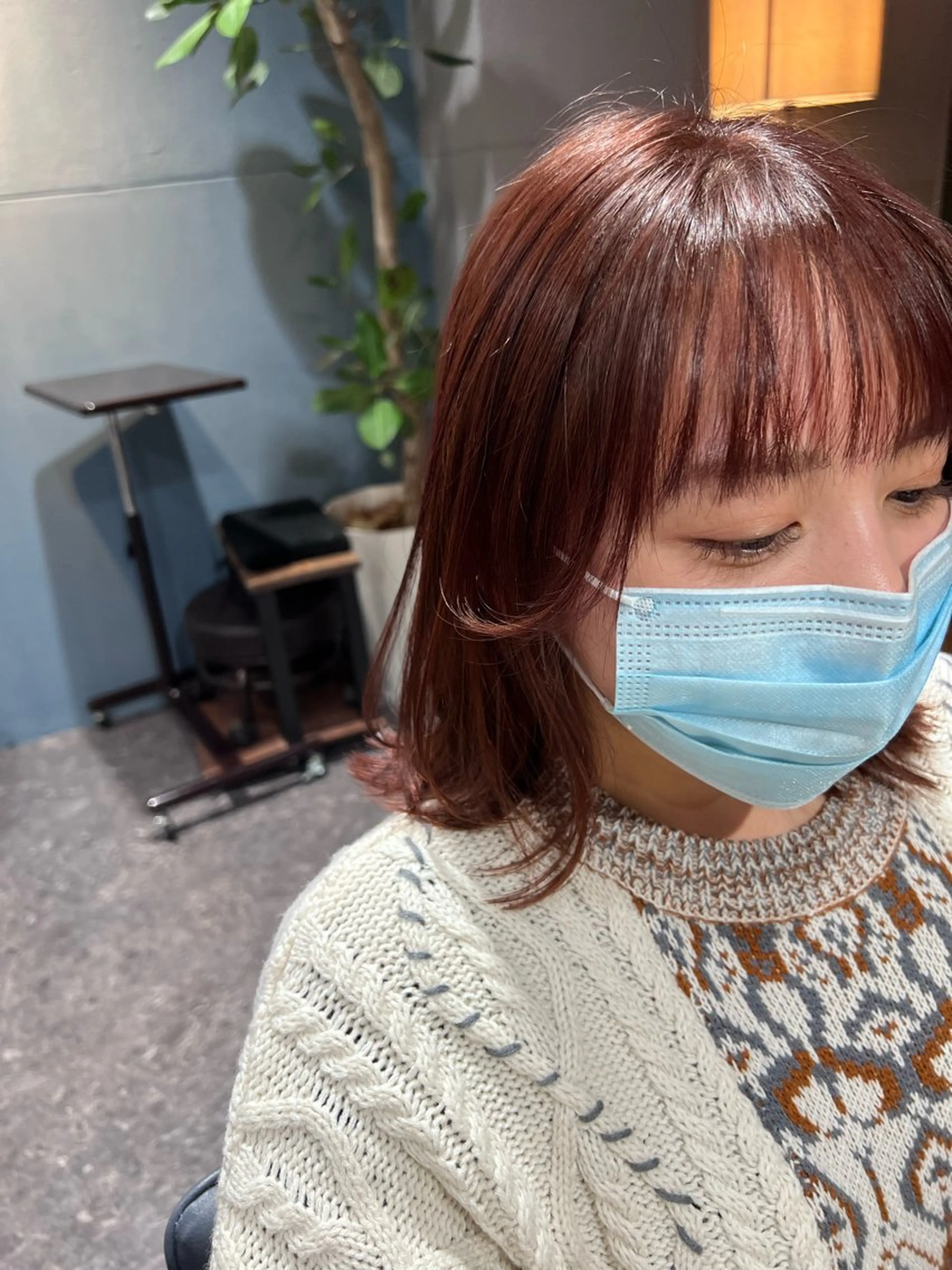 ミディアム カラー ブリーチ イルミナカラー 髪質改善 縮毛矯正 トリートメント カット ヘアカラー トリートメント OAK 中目黒のヘアスタイル